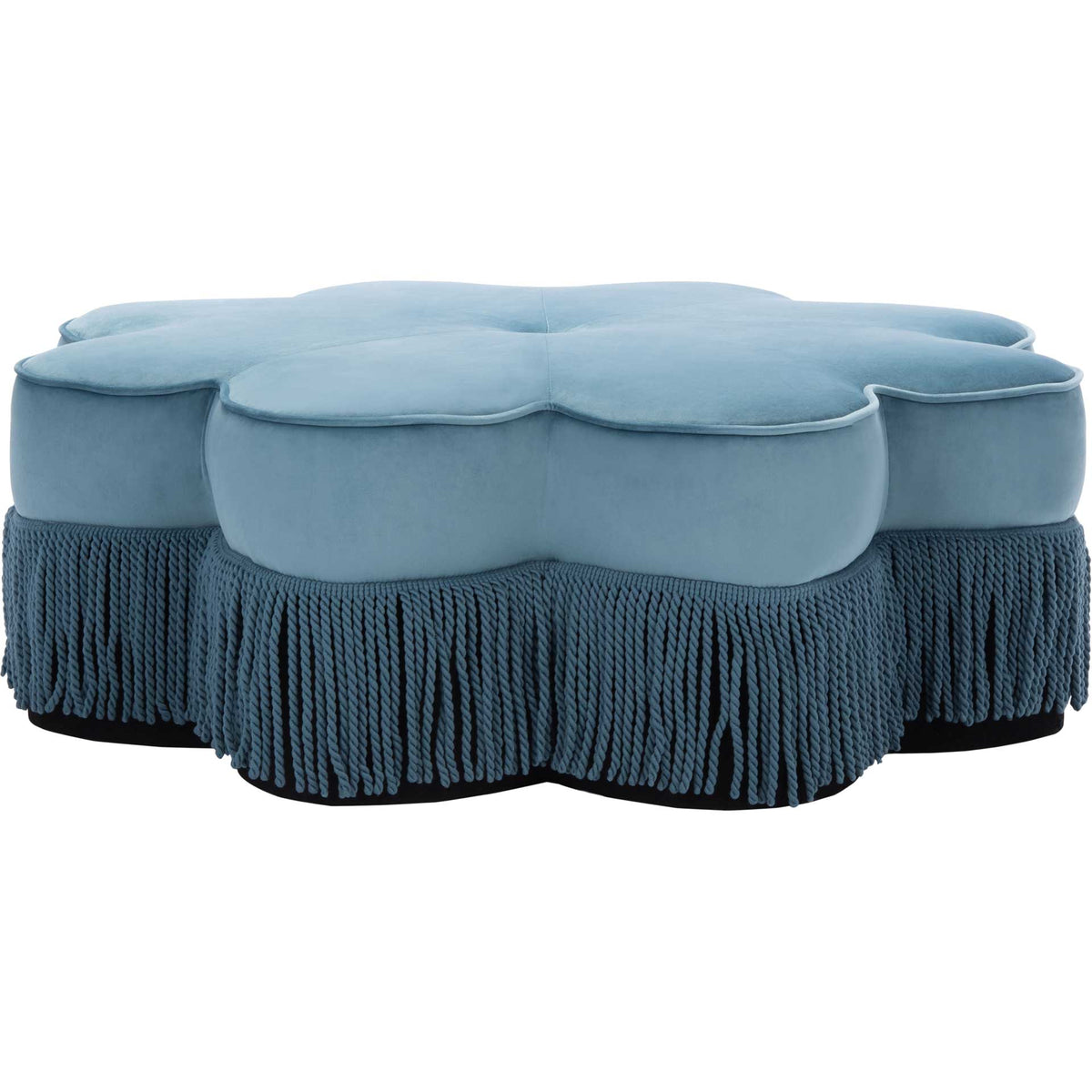 Tait Flower Ottoman Dusty Blue
