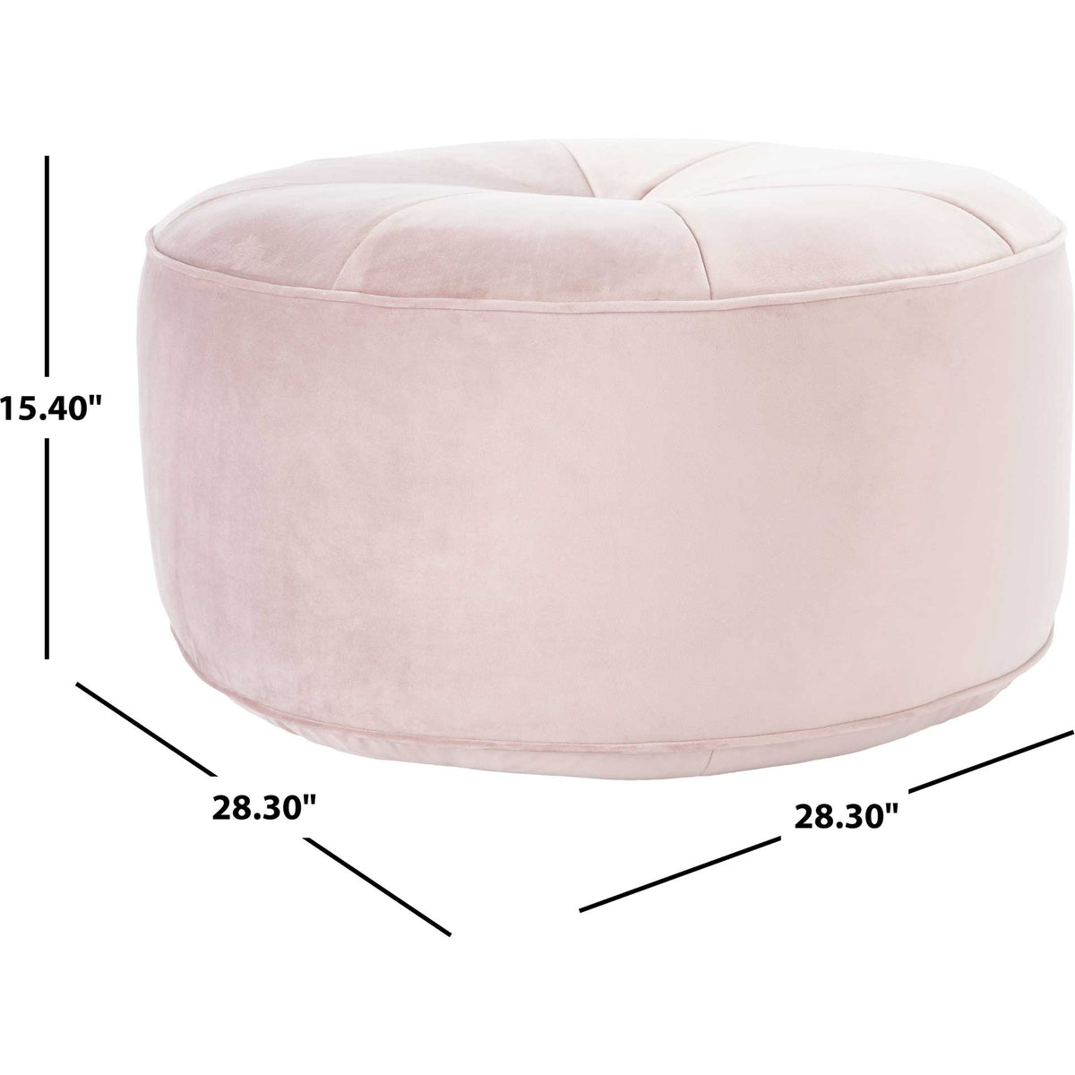 Amada Round Ottoman Blush