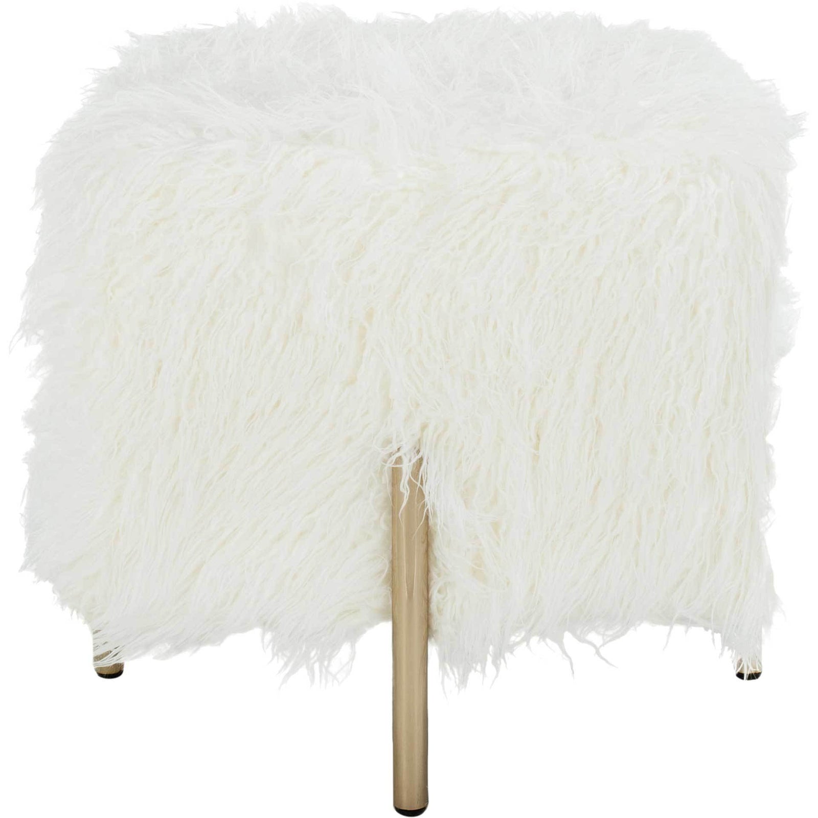 Morgan Faux Fur Square Ottoman