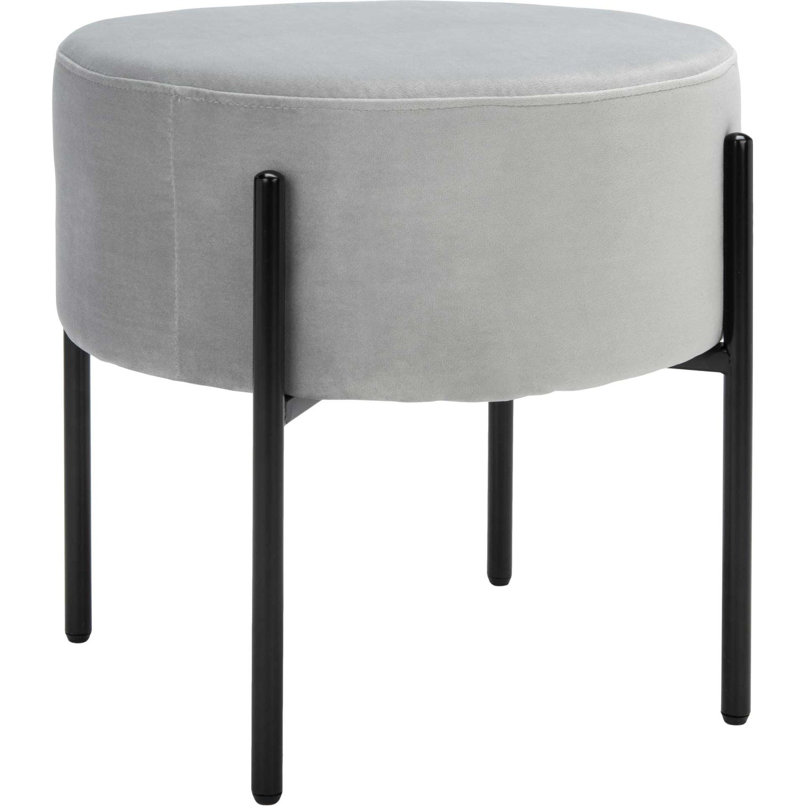 Lincoln Round Ottoman Gray/Black