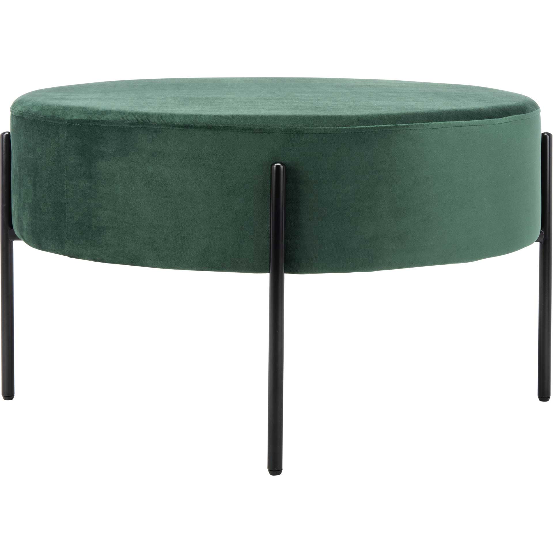 Lincoln Round Cocktail Ottoman Malachite Green/Black