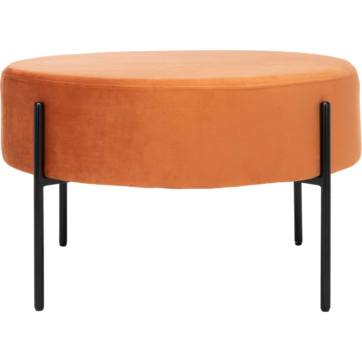 Lincoln Round Cocktail Ottoman Sienna/Black