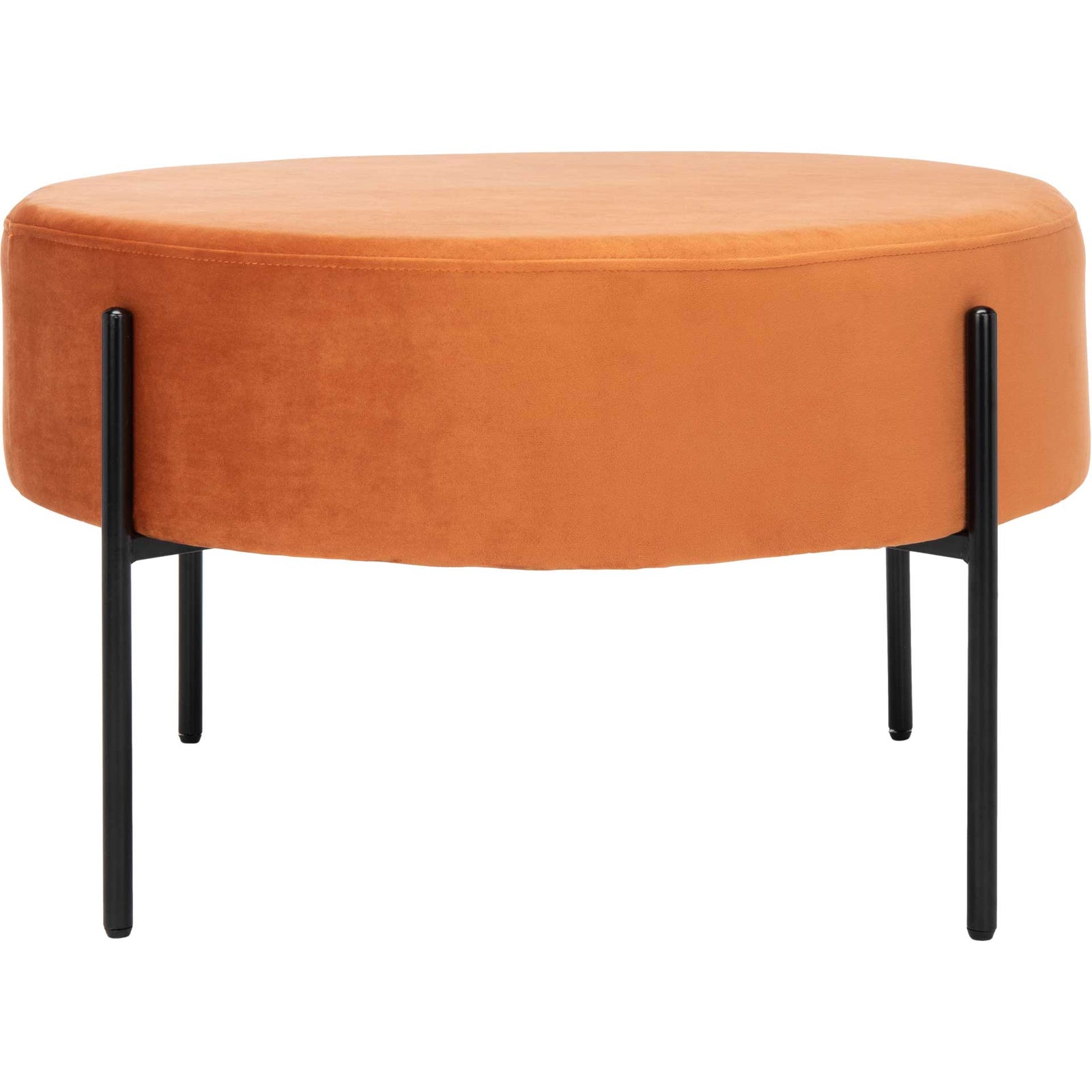 Lincoln Round Cocktail Ottoman Sienna/Black