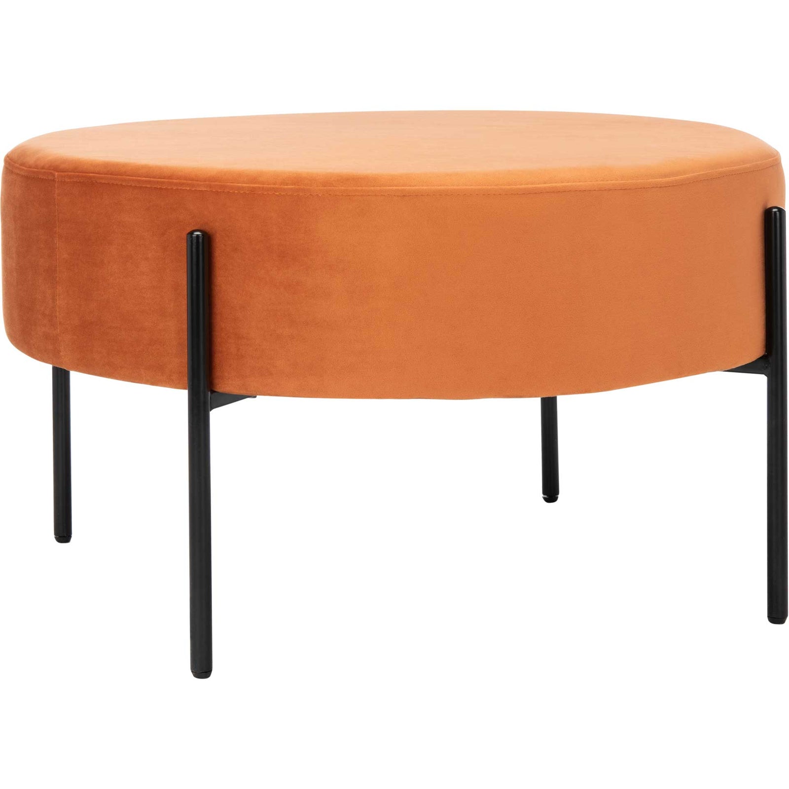 Lincoln Round Cocktail Ottoman Sienna/Black