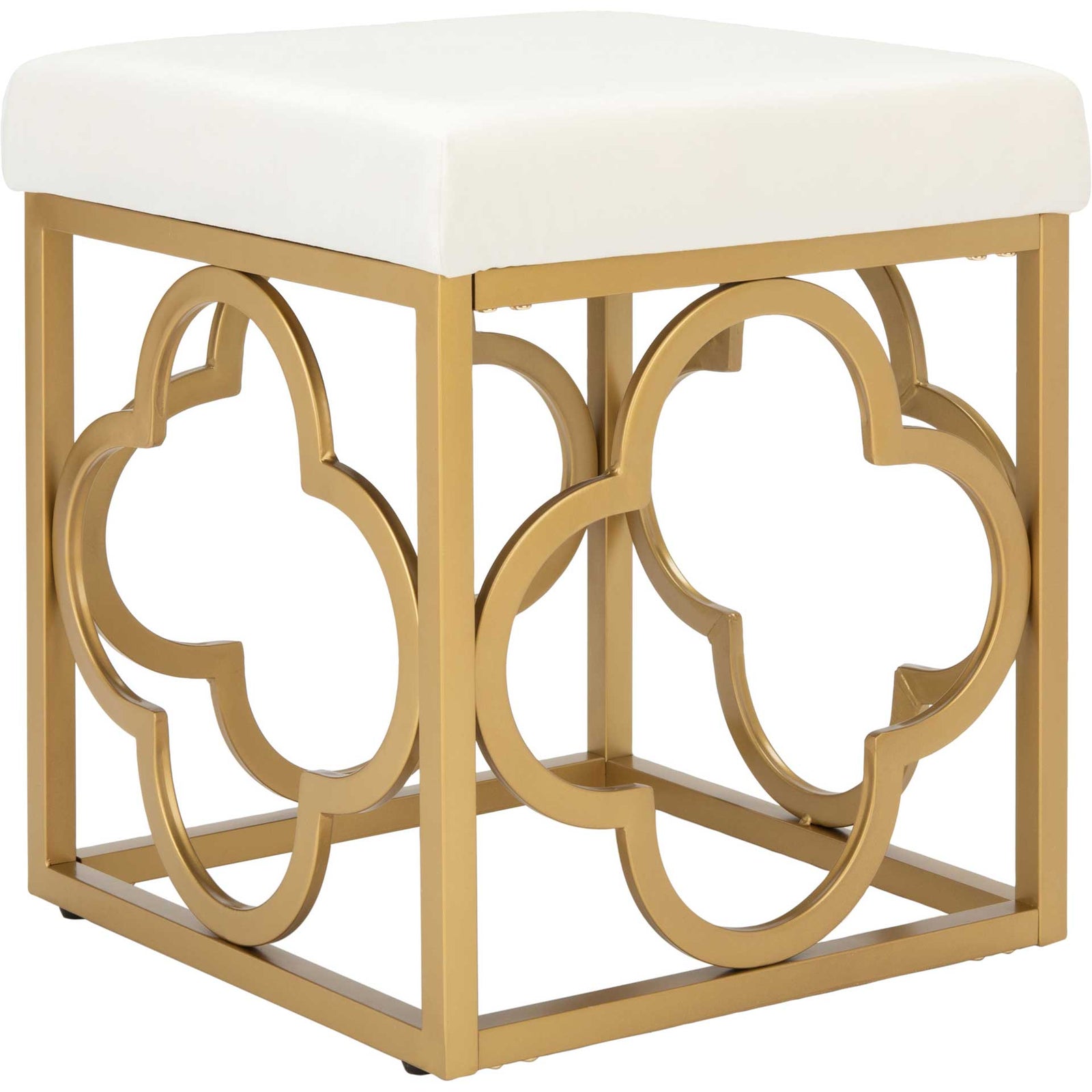 Florence Square Ottoman Creme/Gold