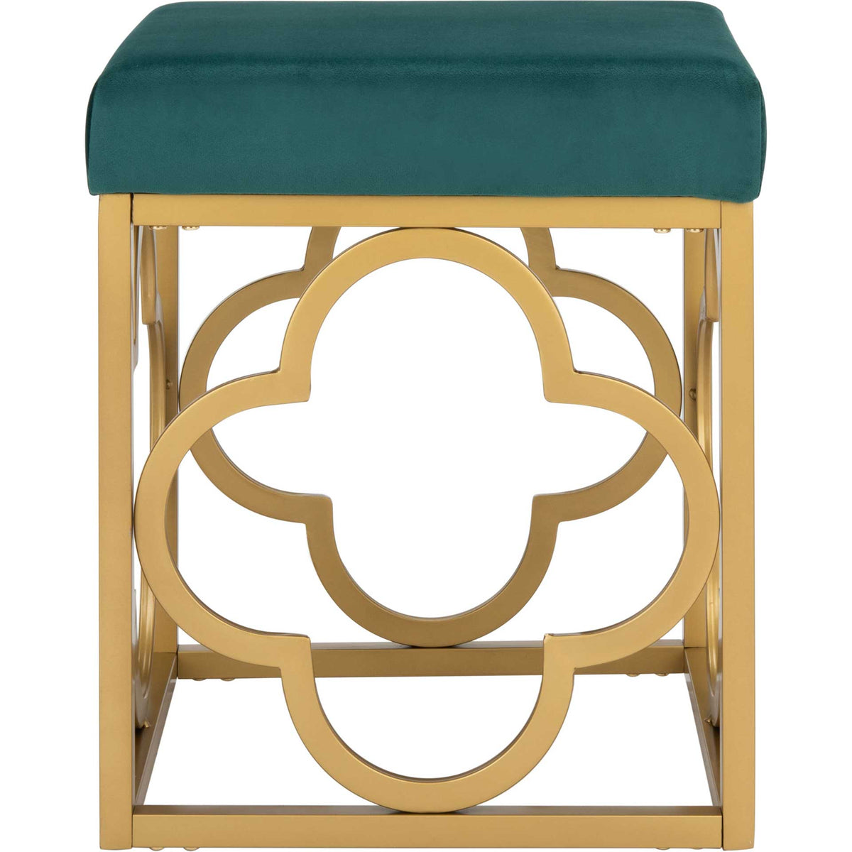 Florence Square Ottoman Emerald/Gold