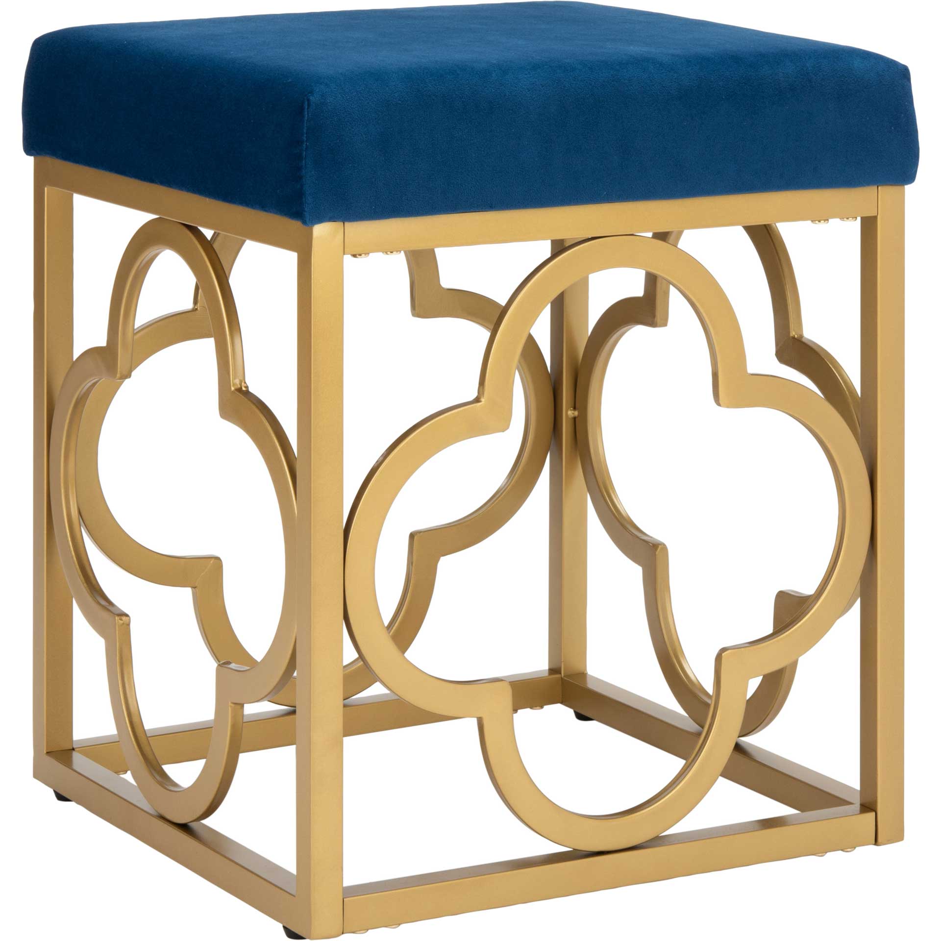 Florence Square Ottoman Navy/Gold