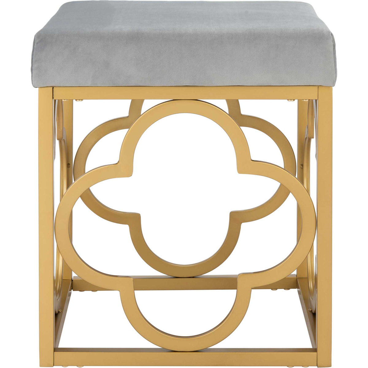 Florence Square Ottoman Gray/Gold