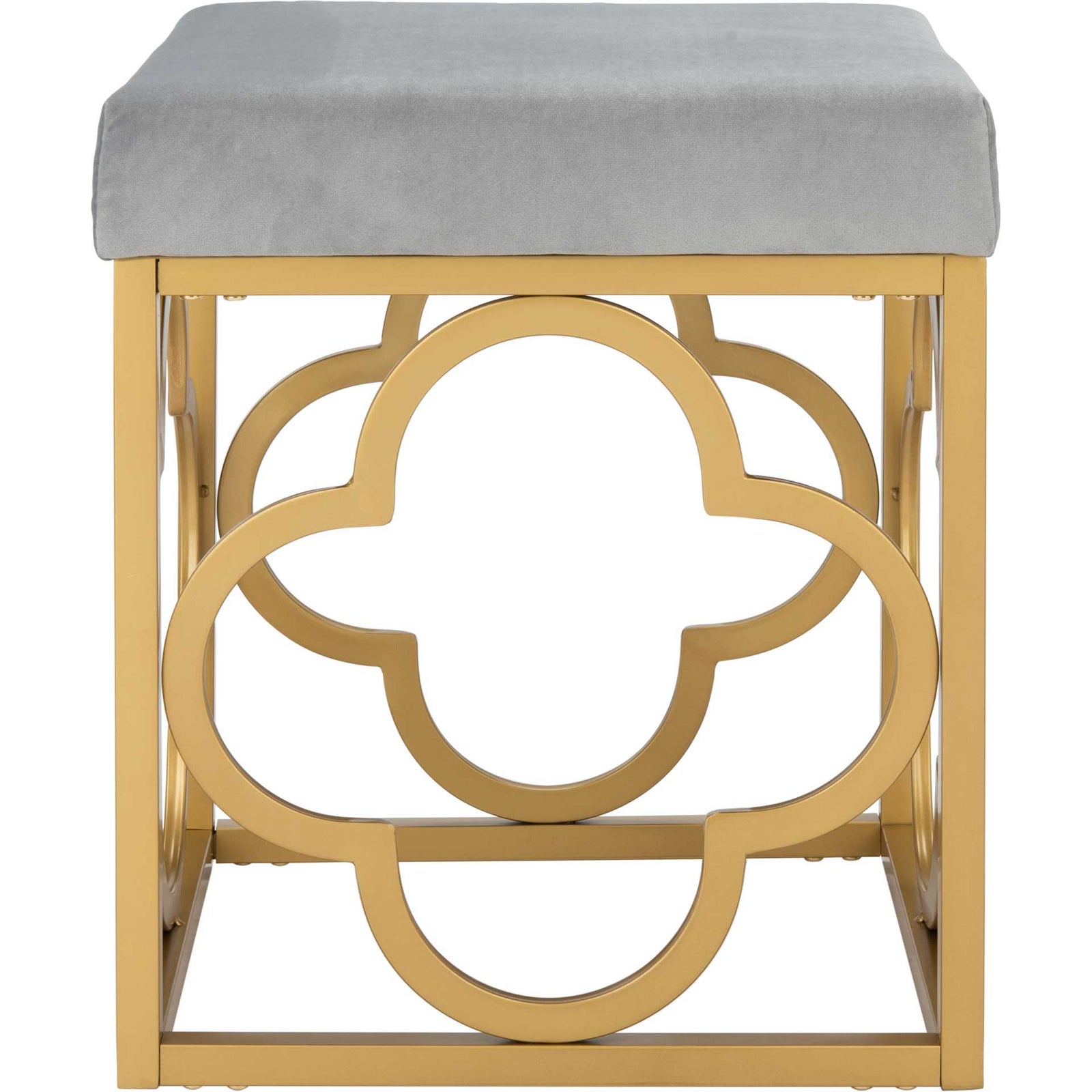 Florence Square Ottoman Gray/Gold
