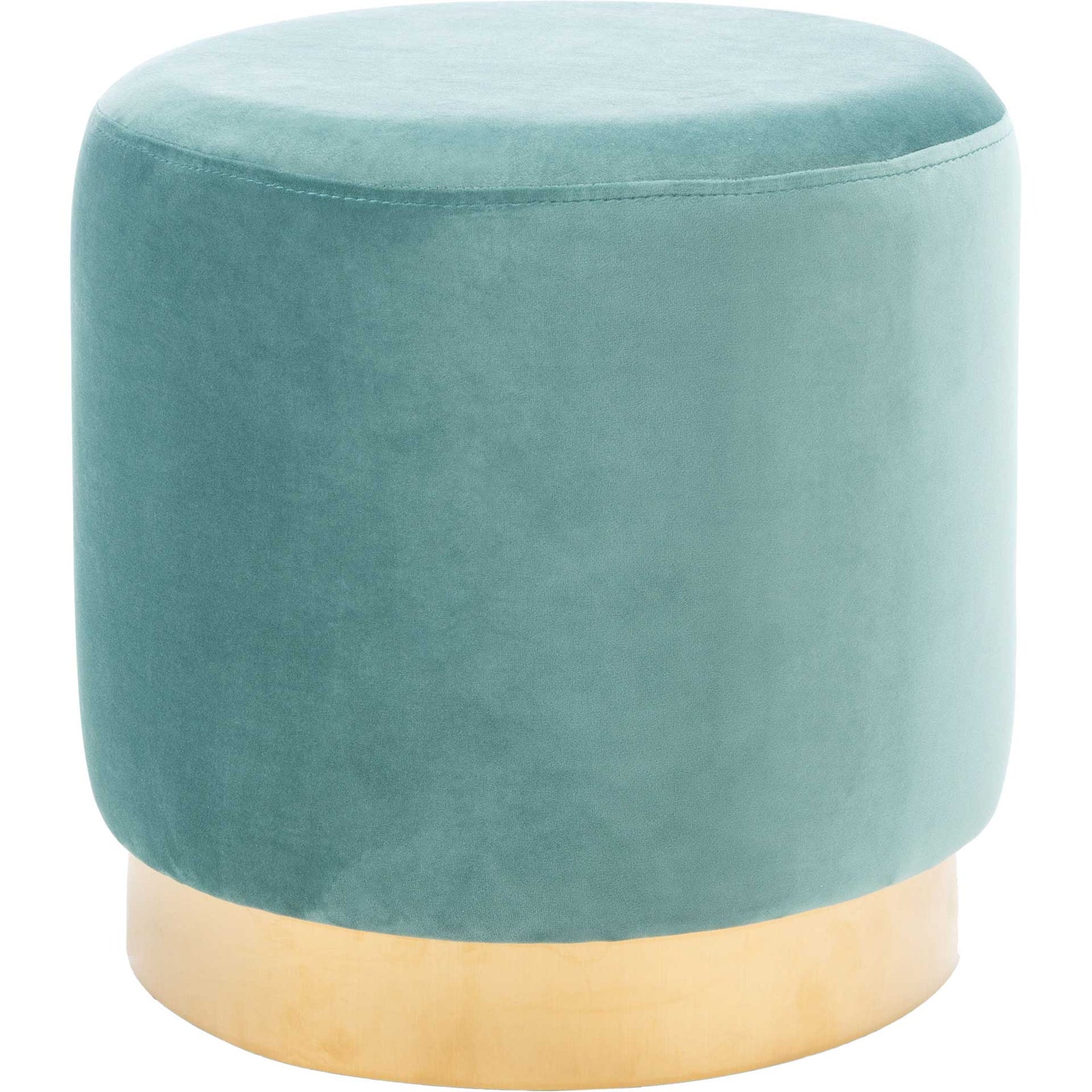 Azizi Round Ottoman Seafoam/Gold