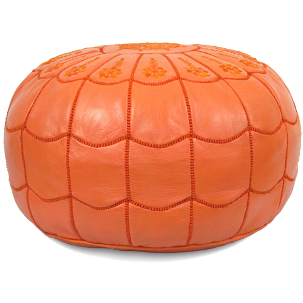 Arch Design Moroccan Pouf Orange