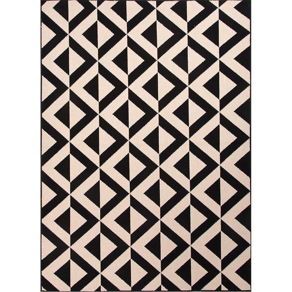 Patio Marquise Black/Ivory Area Rug