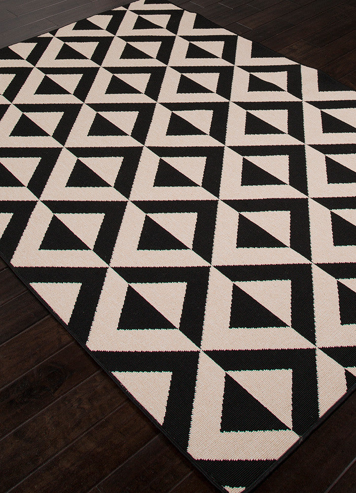 Patio Marquise Black/Ivory Area Rug