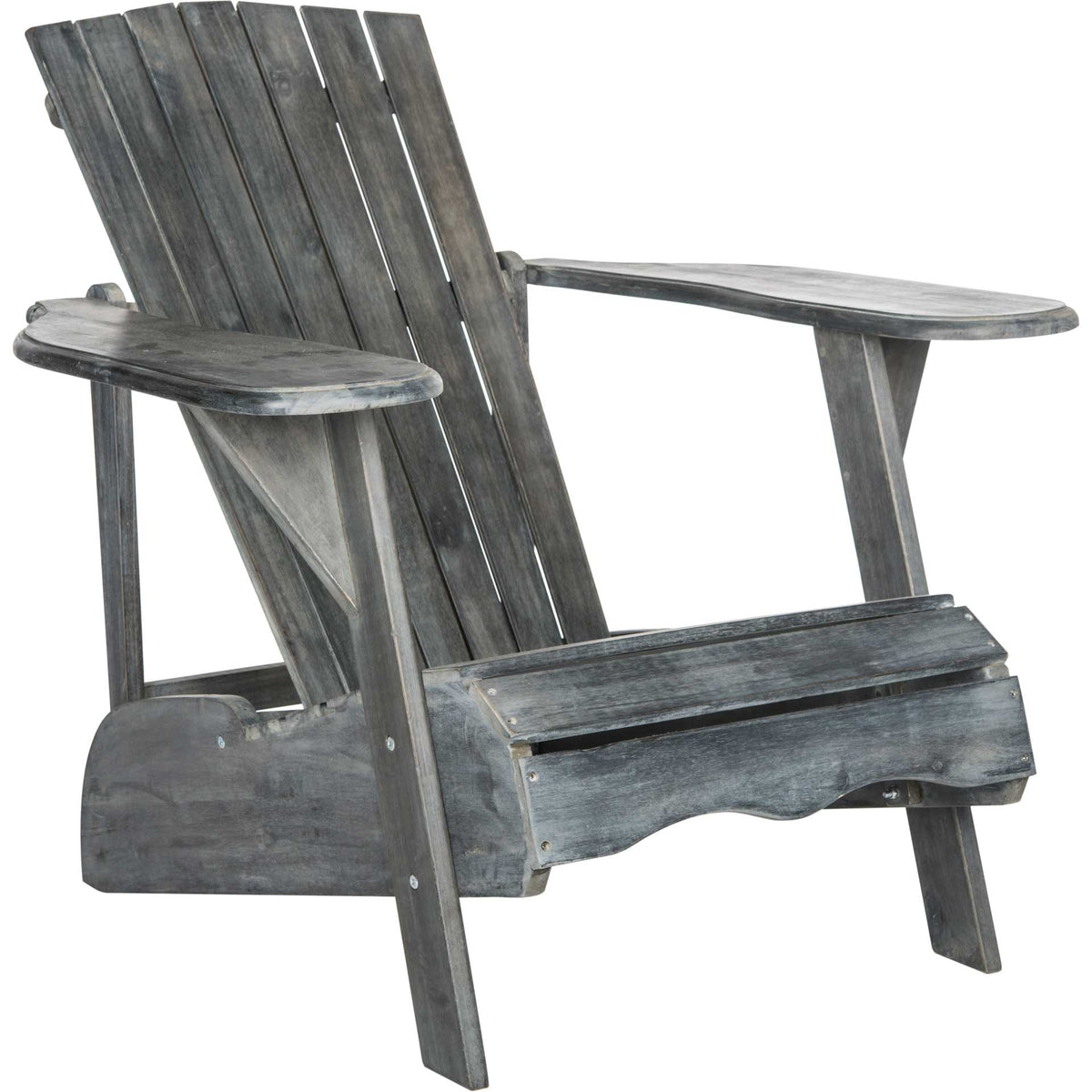 Weathered ash gray wood gives this low-slung slatted chair relaxed outdoor character || PAT6700A || front_angle_studio