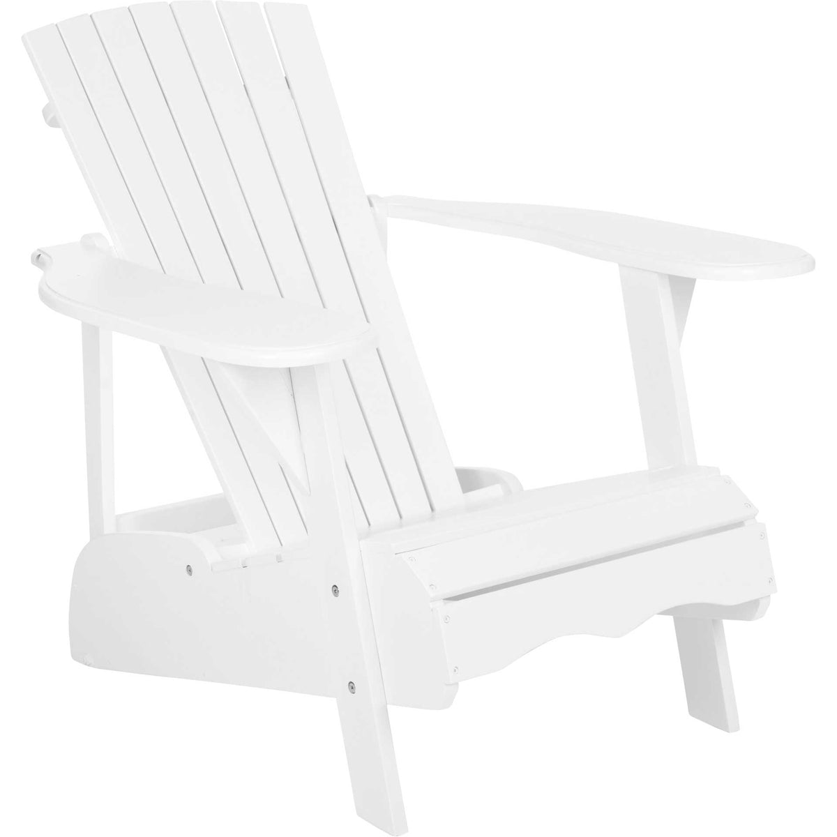 Clean white finish gives this deep-seated, slatted acacia chair a breezy coastal feel || PAT6700B || front_angle_studio