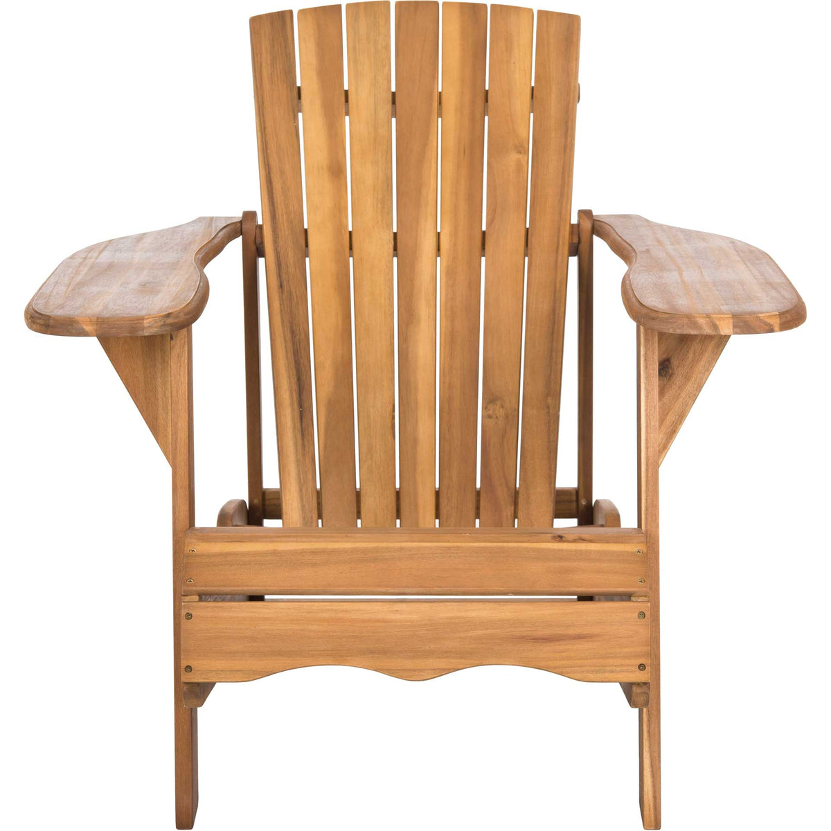Natural acacia wood warms this Adirondack chair with a slatted back and wide, curved arms || PAT6700C || front_studio