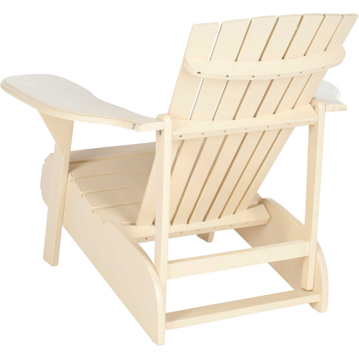 Slatted back and sturdy support rails bring open, airy style to this off-white wood chair