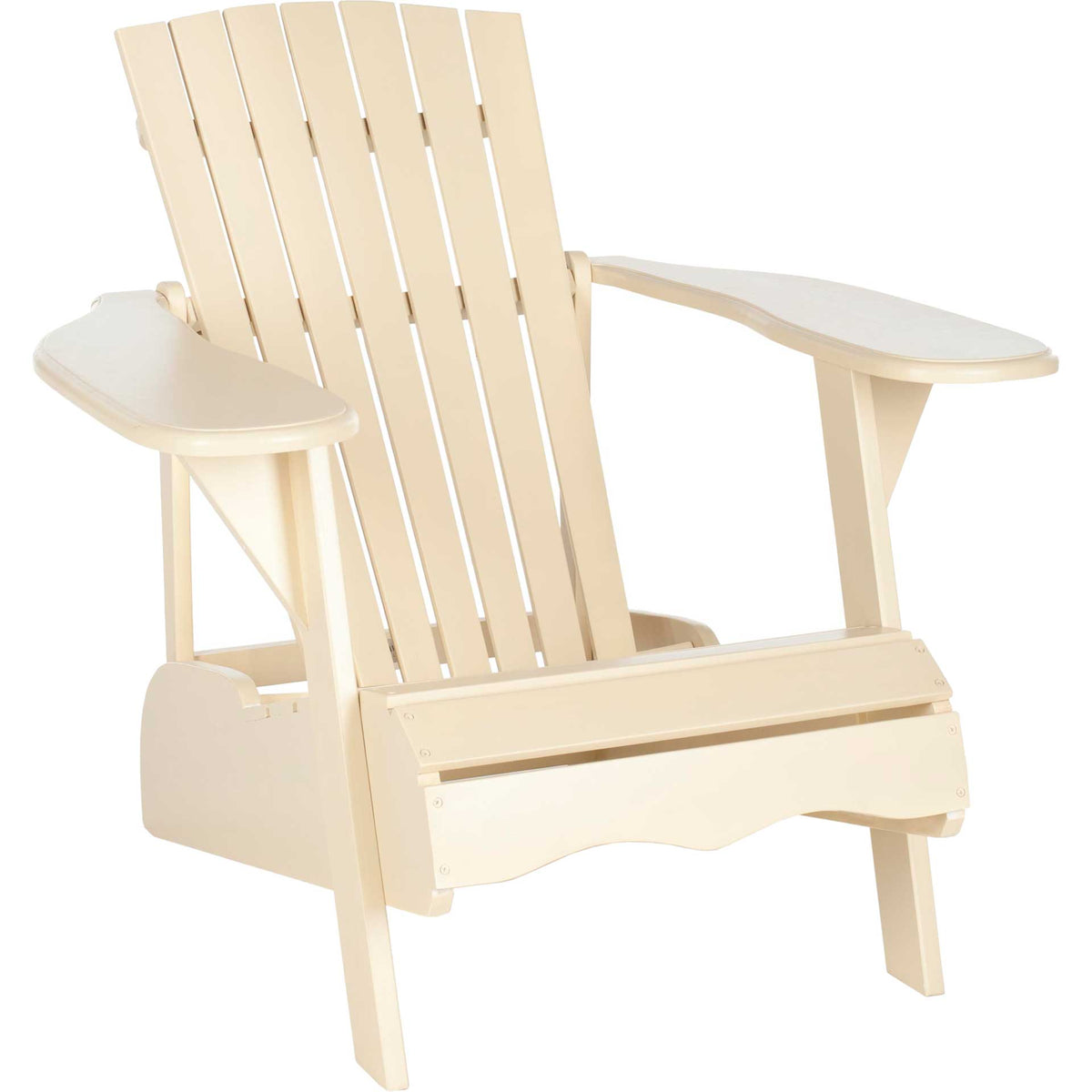 Creamy beige finish softens the deep seat and wide armrests of this outdoor chair || PAT6700E || front_angle_studio
