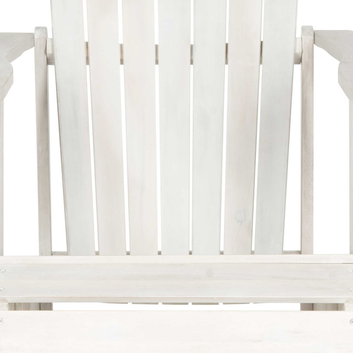 Antique white back slats and seat rails highlight the chair's softly weathered finish