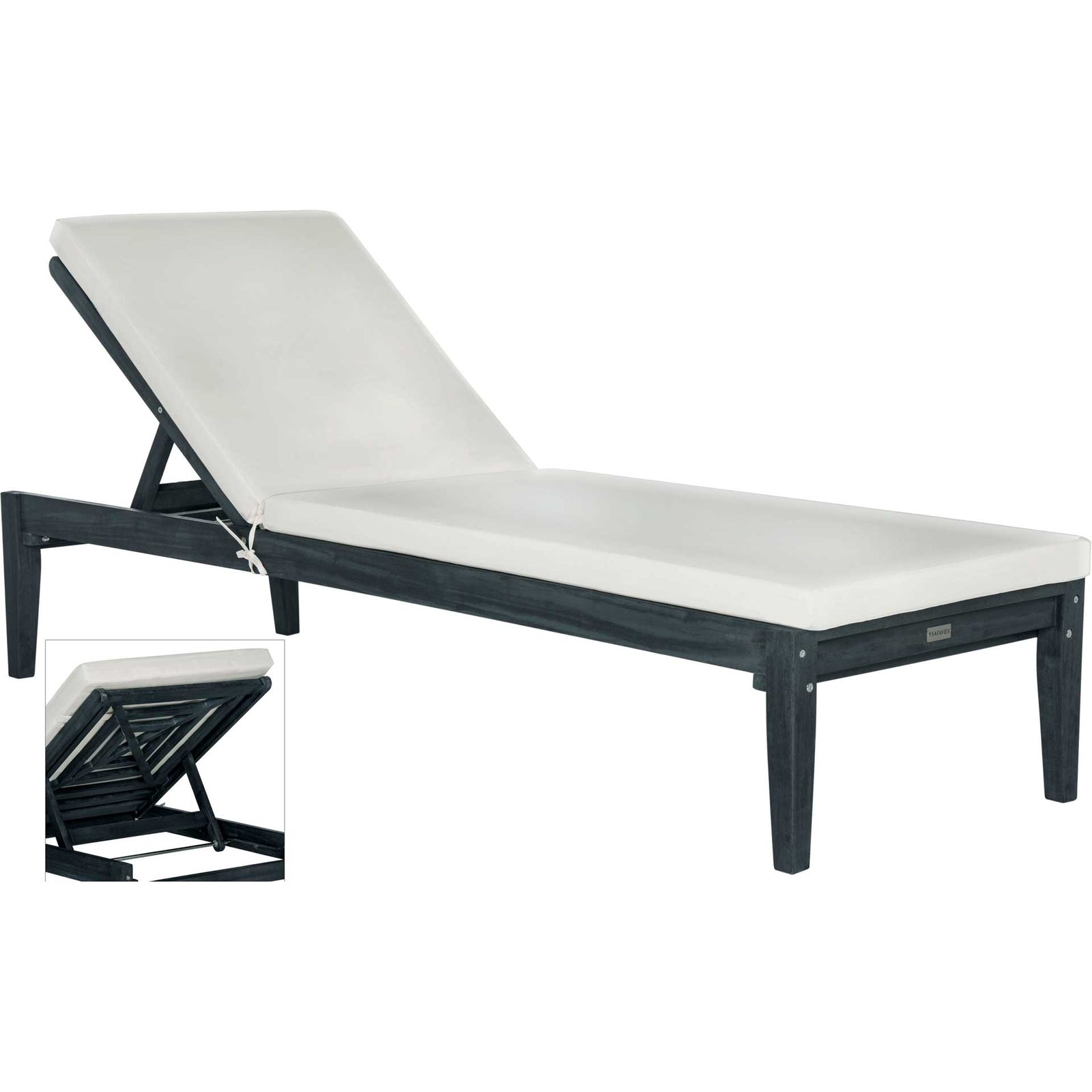 Ardelle Acacia Sunlounger Dark Slate Gray/Beige
