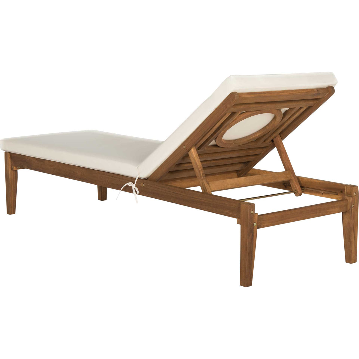 Modern Acacia Sunlounger Teak Brown/Beige