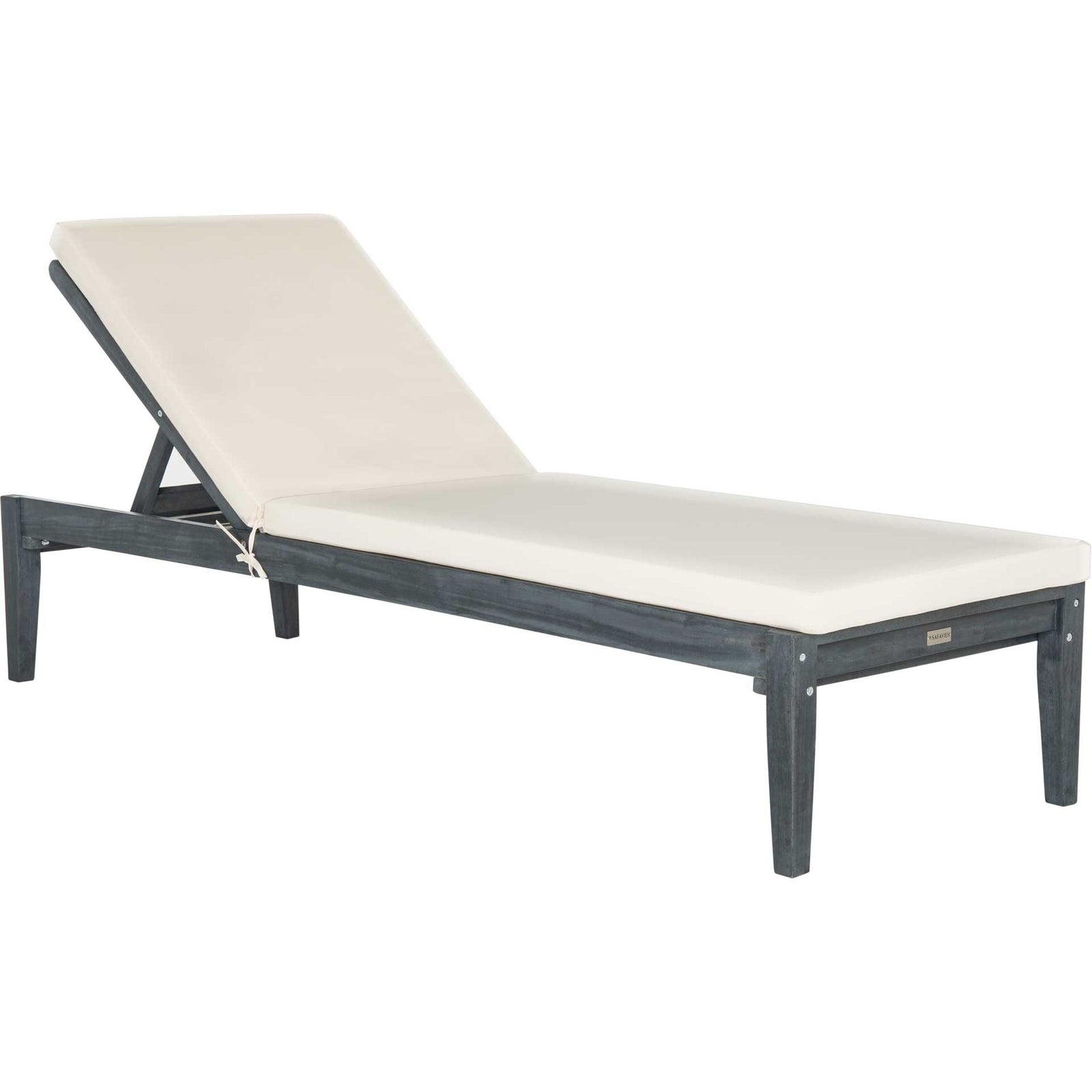 Modern Acacia Sunlounger Ash Gray/Beige