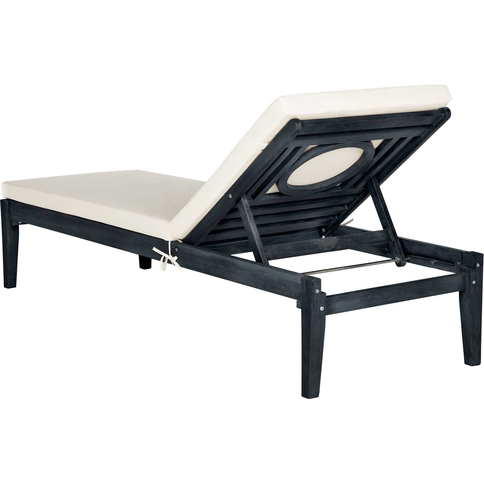 Modern Acacia Sunlounger Dark Slate Gray/Beige