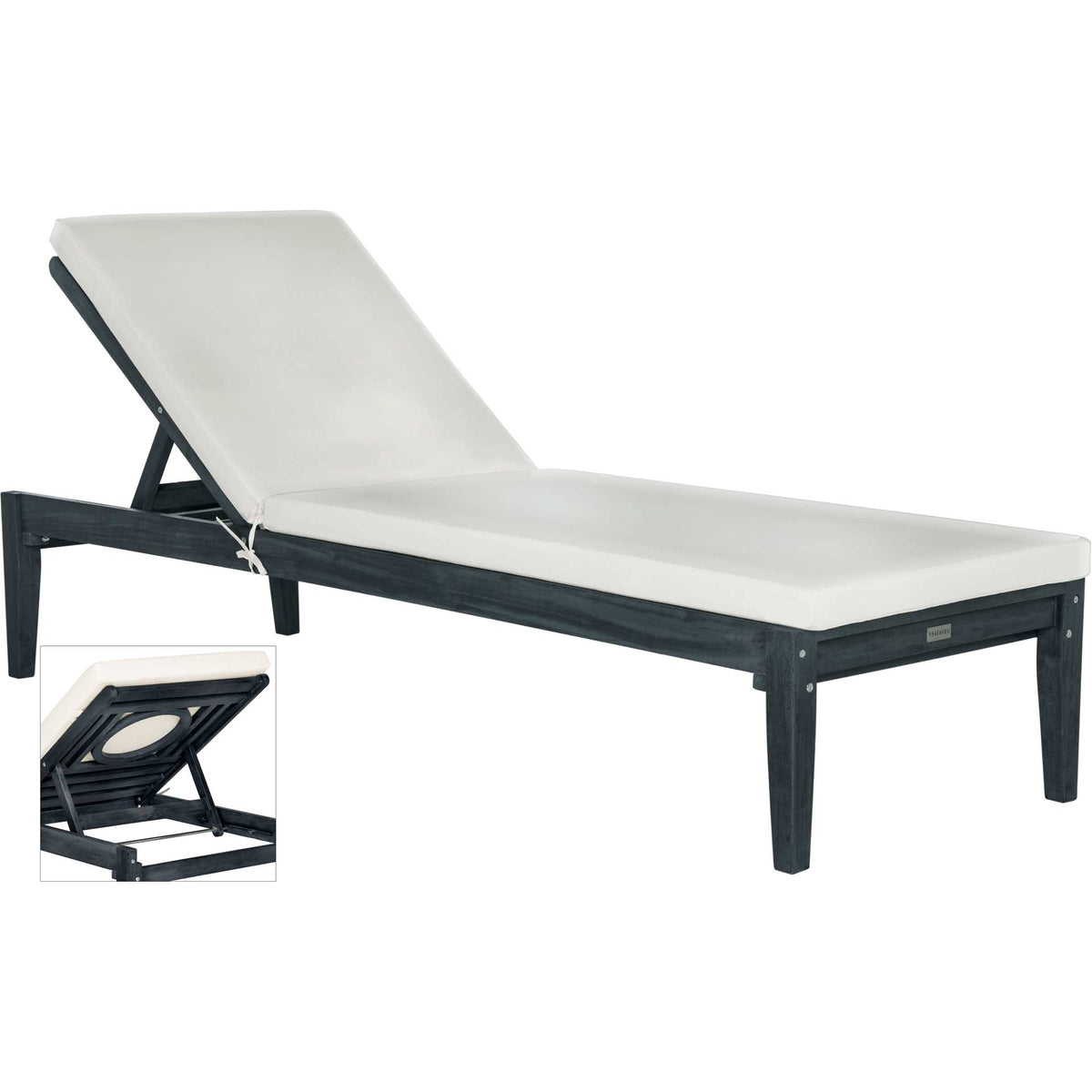 Modern Acacia Sunlounger Dark Slate Gray/Beige