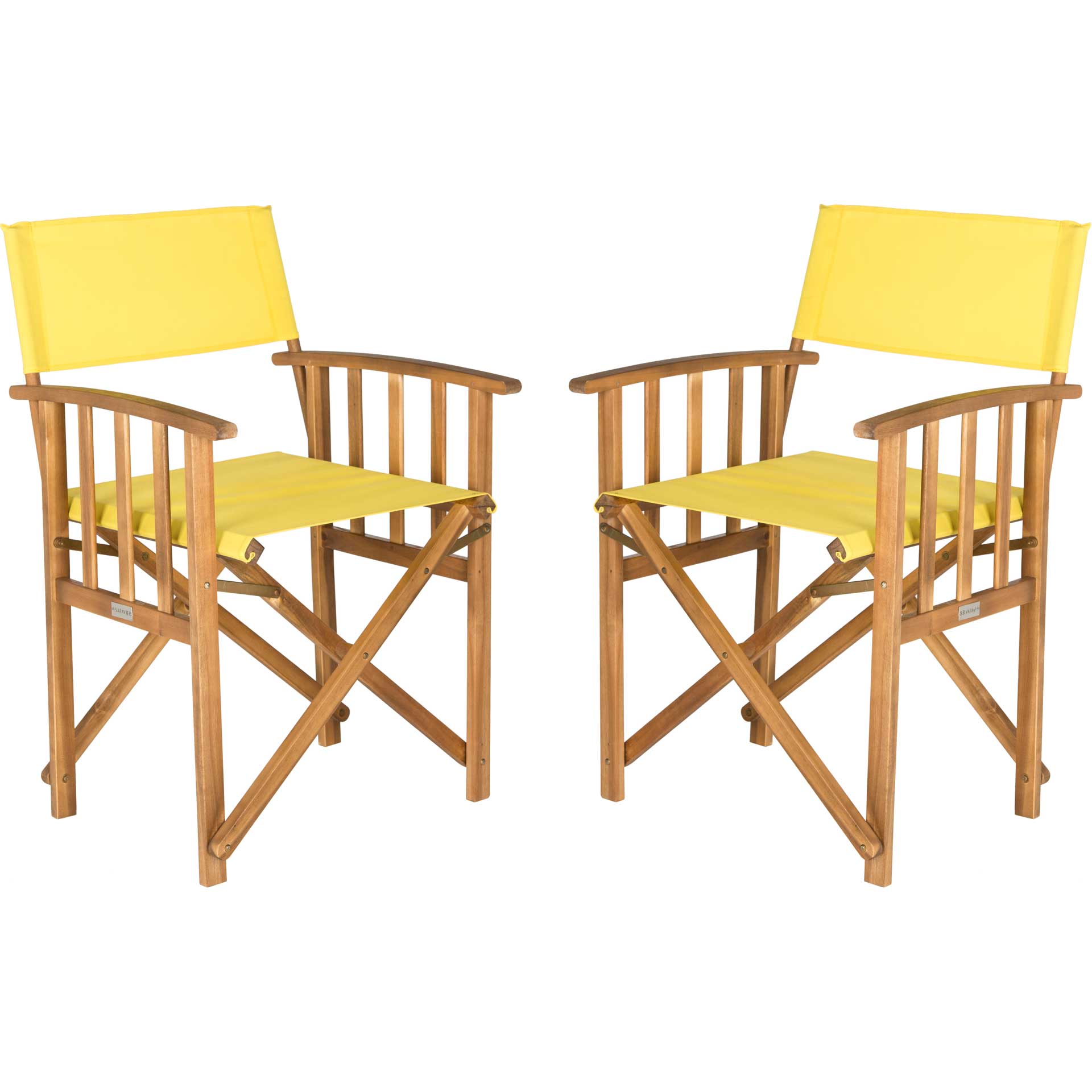 Lachlyn Director Chair Teak/Yellow (Set of 2)