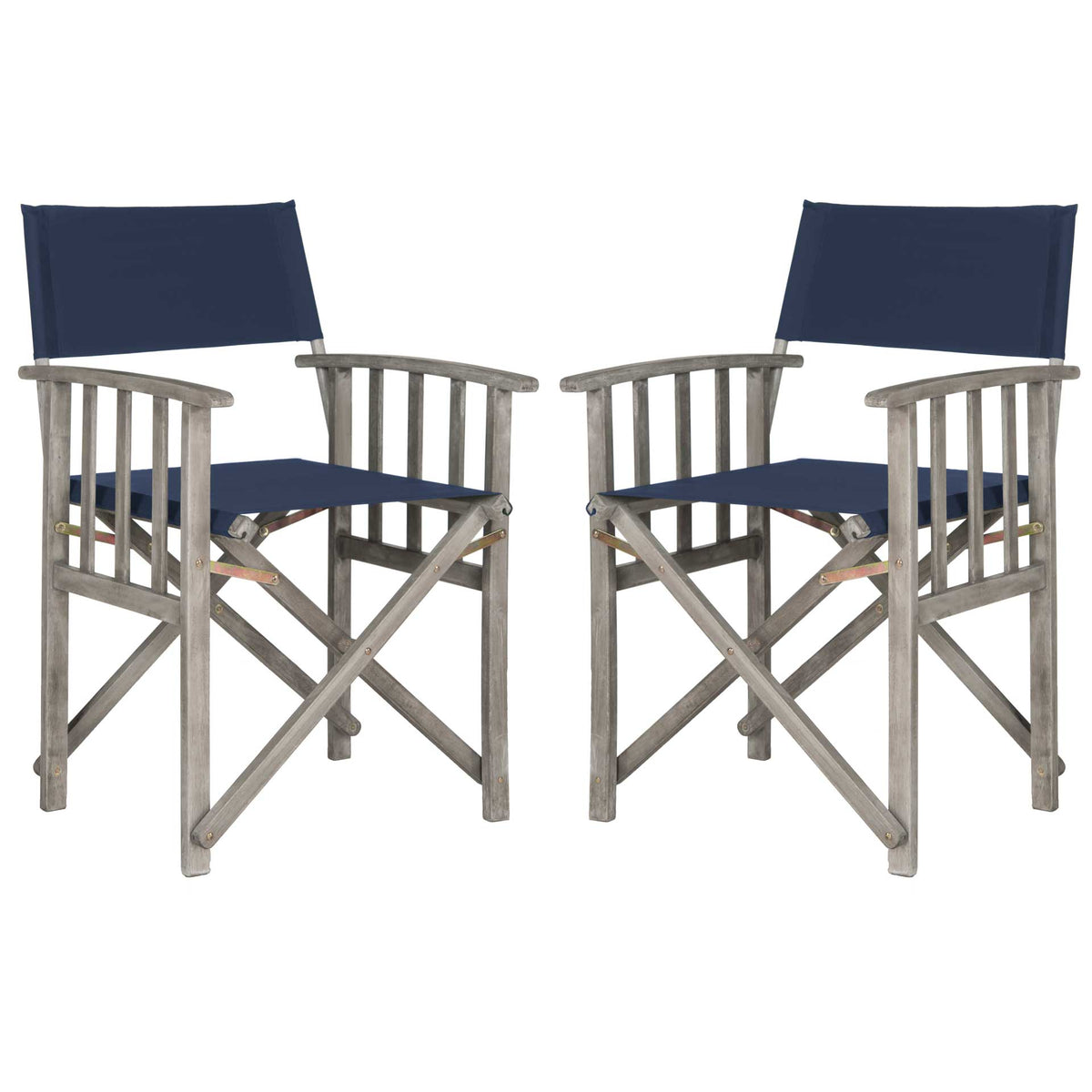 Lachlyn Director Chair Gray Wash/Navy (Set of 2)