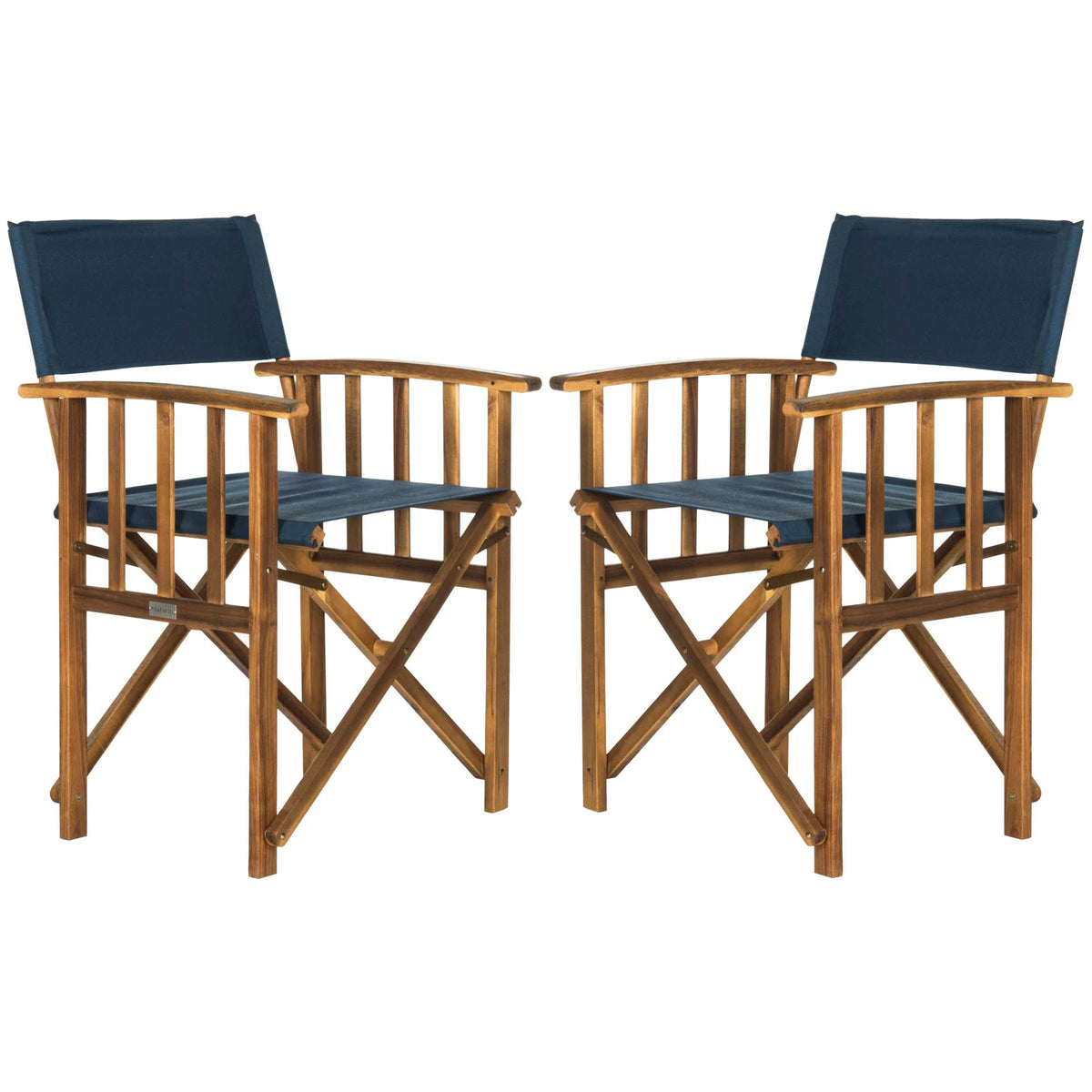 Lachlyn Director Chair Teak/Navy (Set of 2)