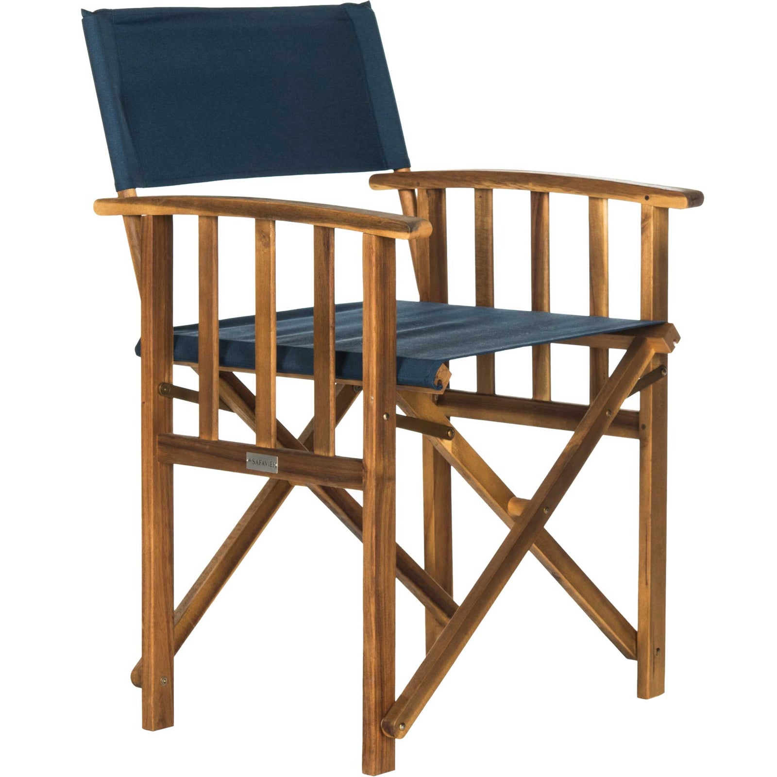 Lachlyn Director Chair Teak/Navy (Set of 2)