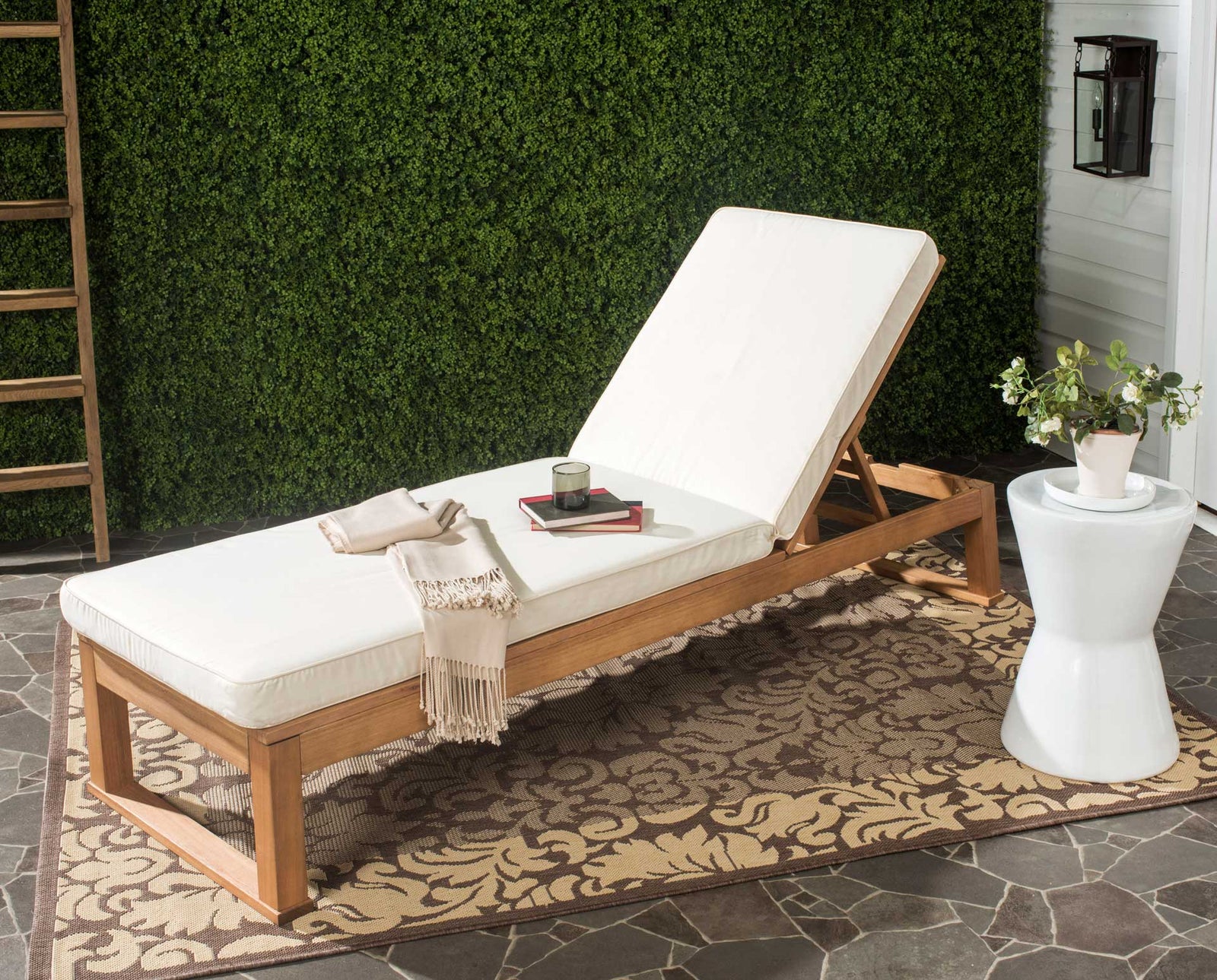 Solstice Sunlounger Teak Brown/Beige