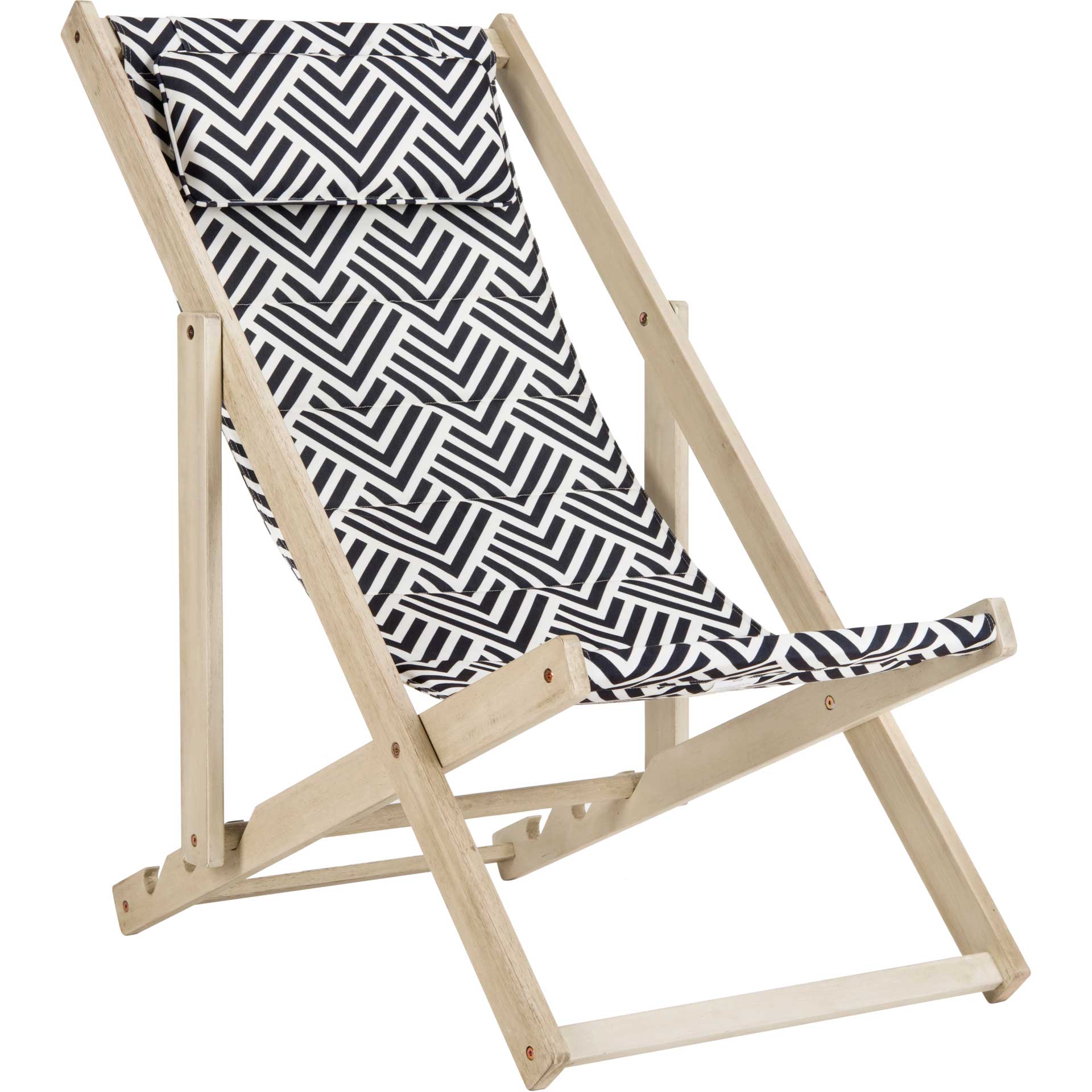 Rigby Foldable Sling Chair White Wash/Navy