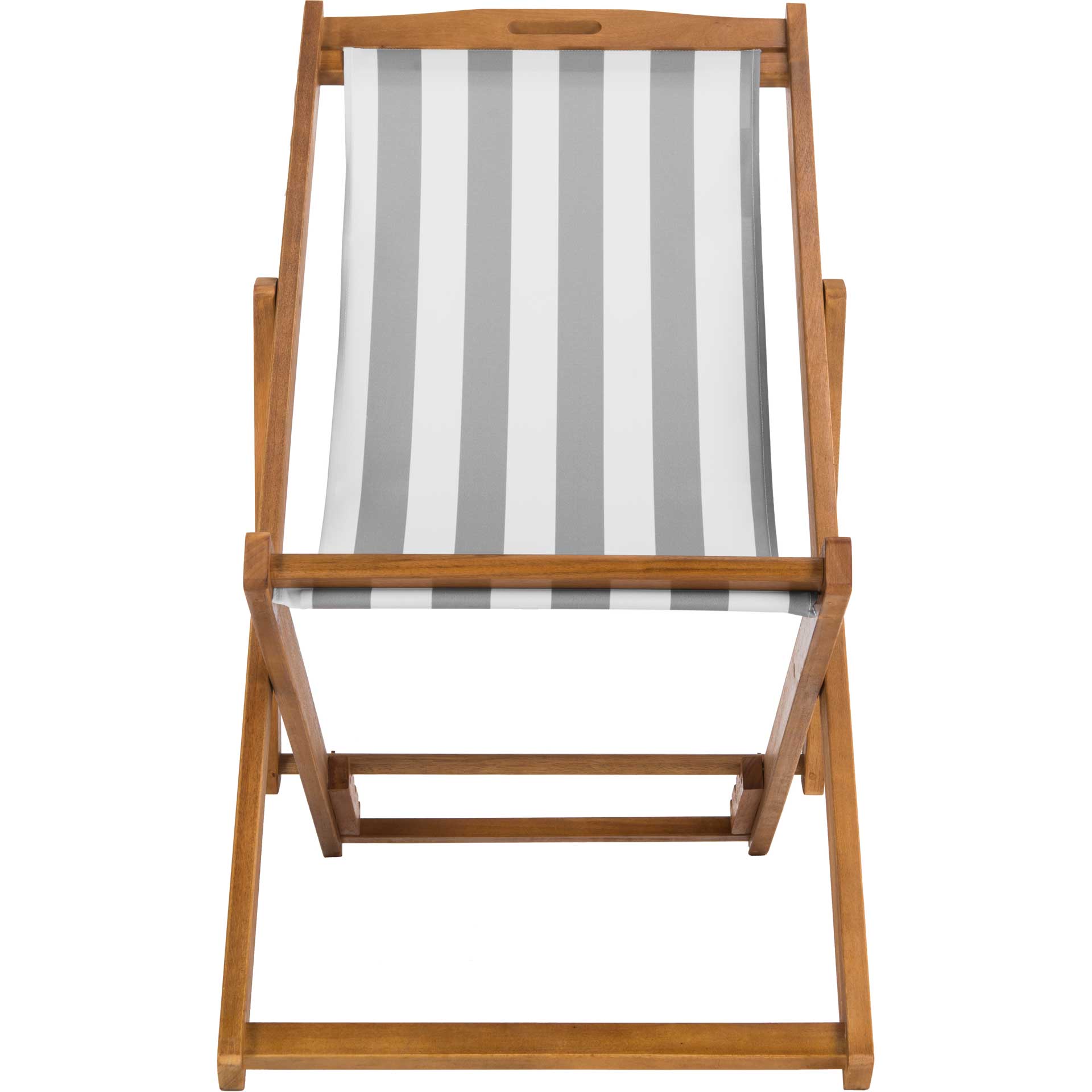 Lombardi Foldable Sling Chair Teak/Gray/White (Set of 2)