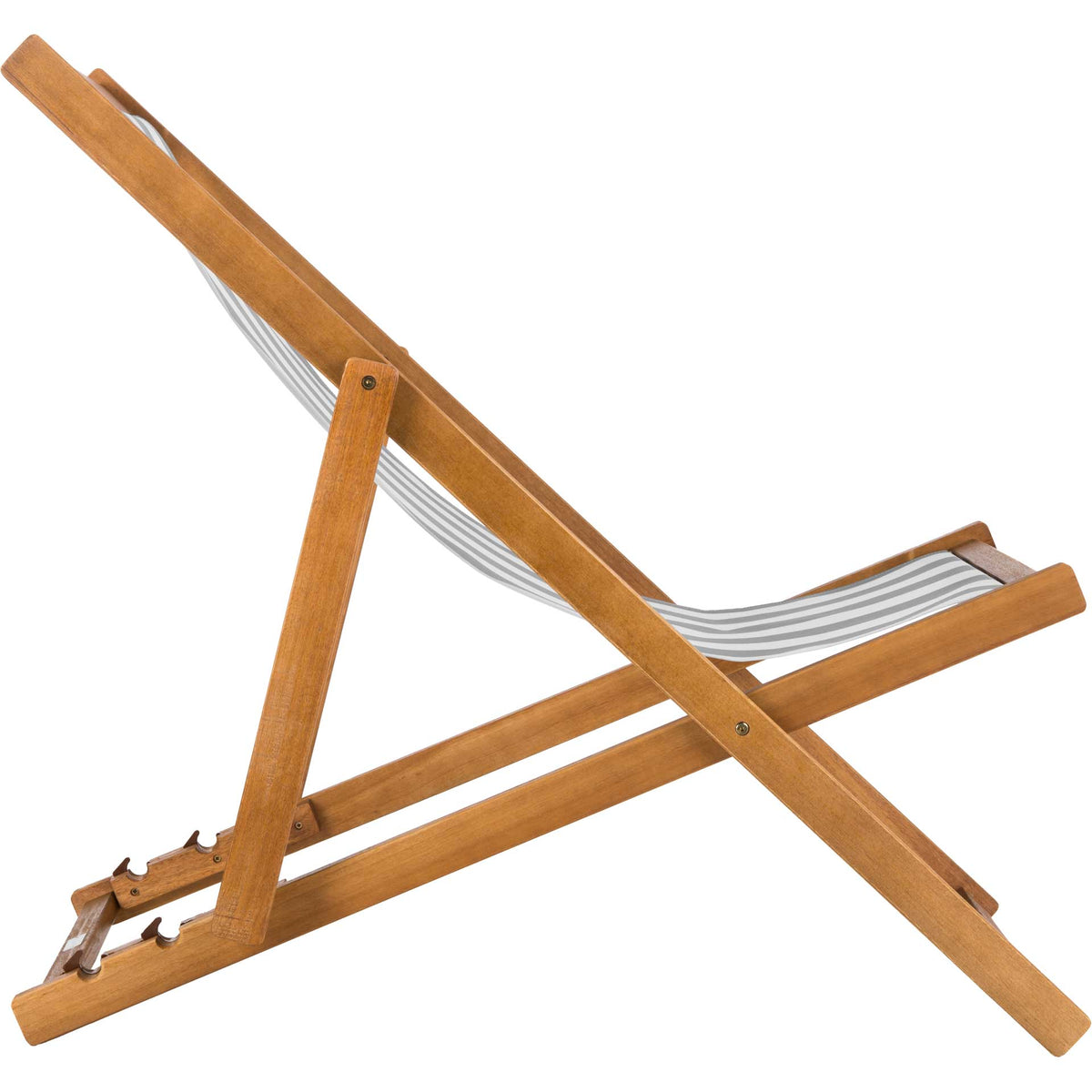 Lombardi Foldable Sling Chair Teak/Gray/White (Set of 2)