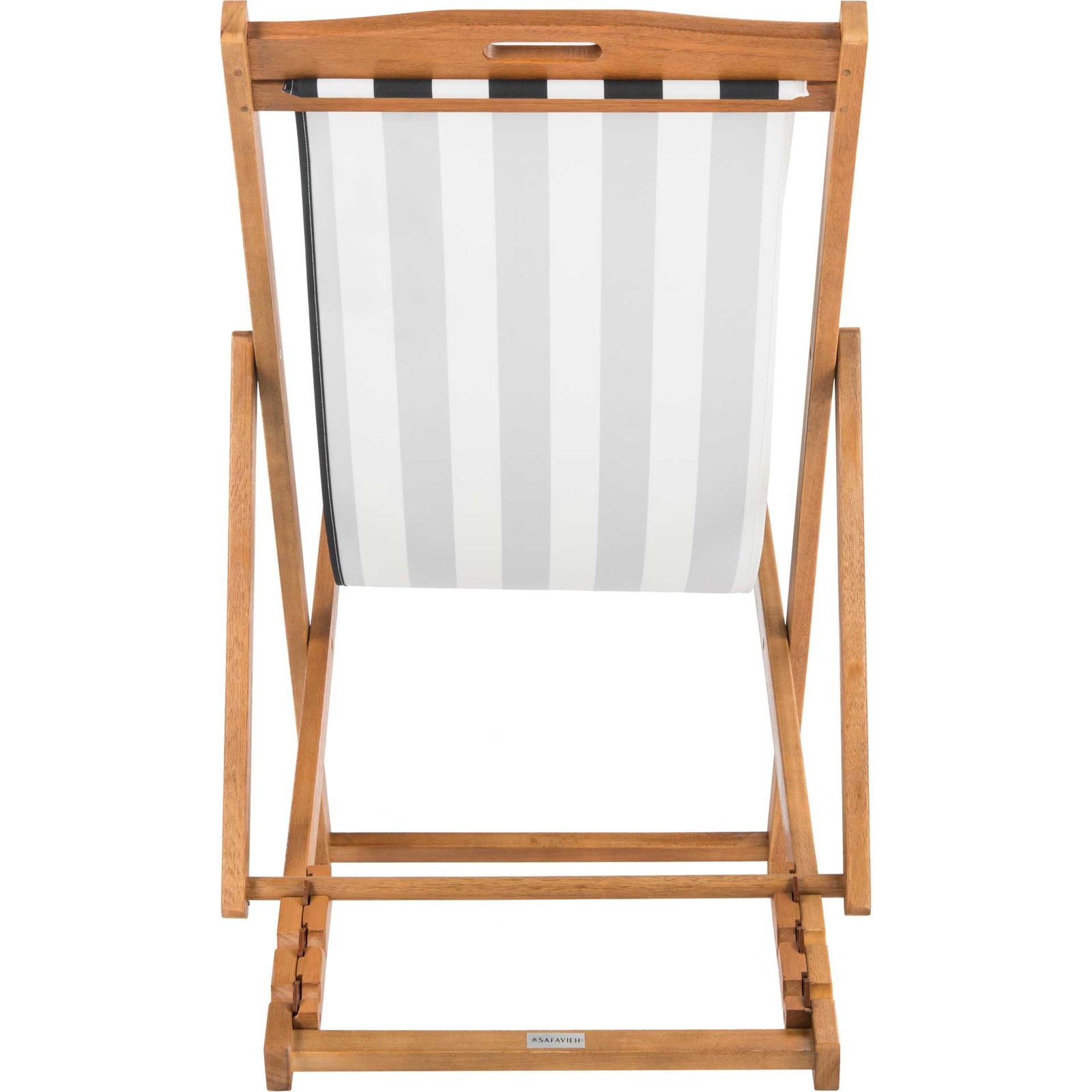 Lombardi Foldable Sling Chair Teak/Black/White (Set of 2)