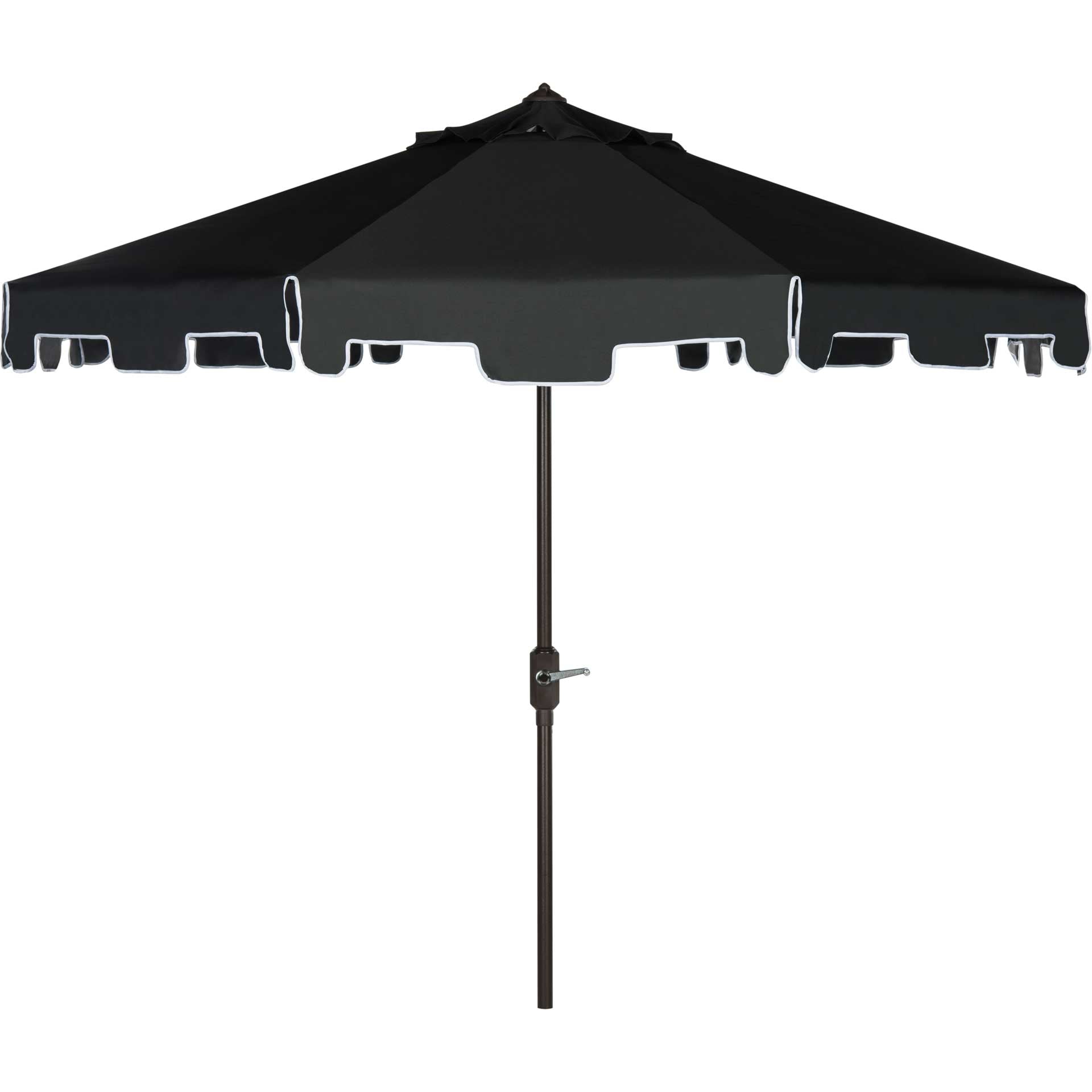 Safavieh UV Resistant Zimmerman 9 ft Crank Black/ White Market Umbrella