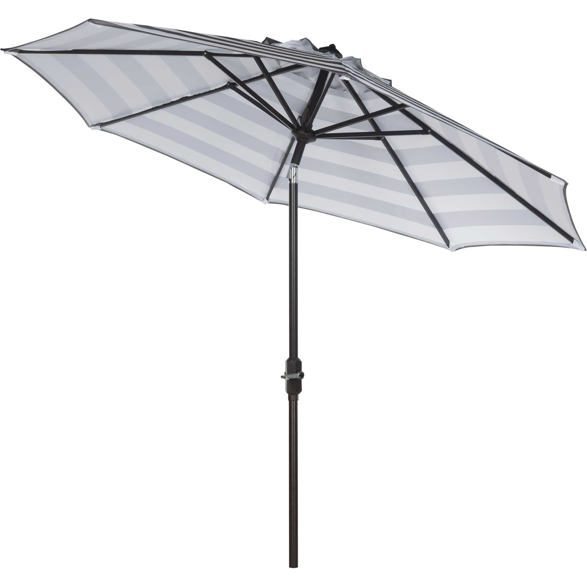 grey and white patio umbrella Safavieh Iris Fashion Line 9Ft Umbrella