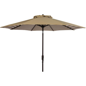 Atara Striped Outdoor Auto Tilt Umbrella Beige/White