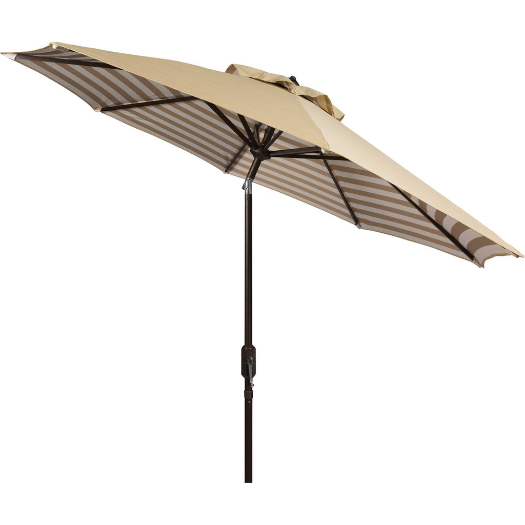 Safavieh Athens Inside Out Striped 9Ft Crank Outdoor Auto Tilt Umbrella