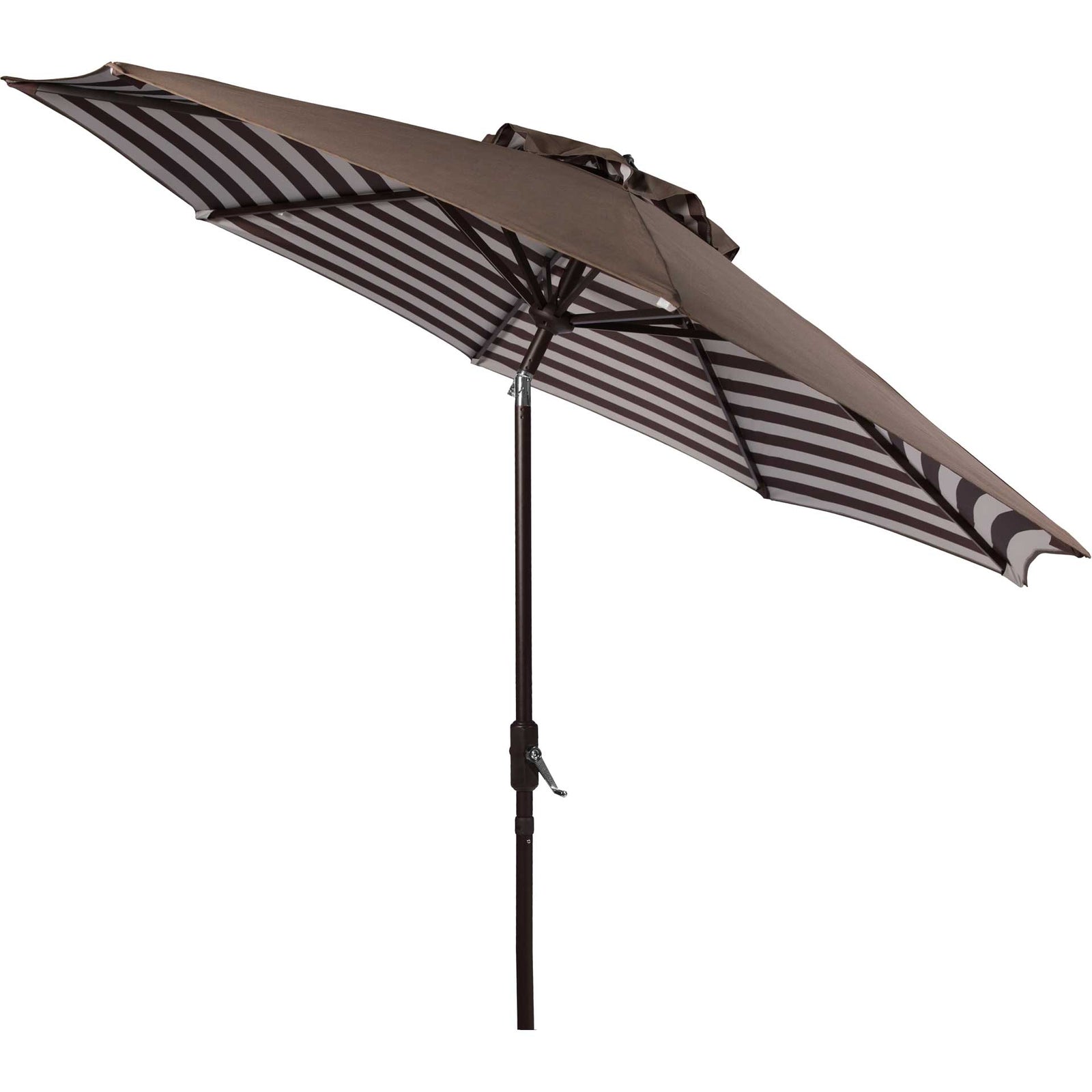 Atara Striped Outdoor Auto Tilt Umbrella Brown/White