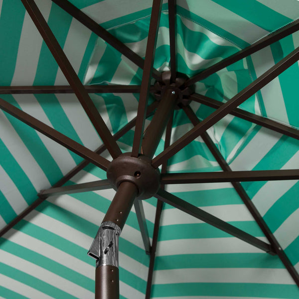 black white patio umbrella Hampton Bay 9 ft. Aluminum Market Crank and Auto-Tilt Patio Umbrella in  Cabana Black and White Stripe with Trim UCM190001-BLK