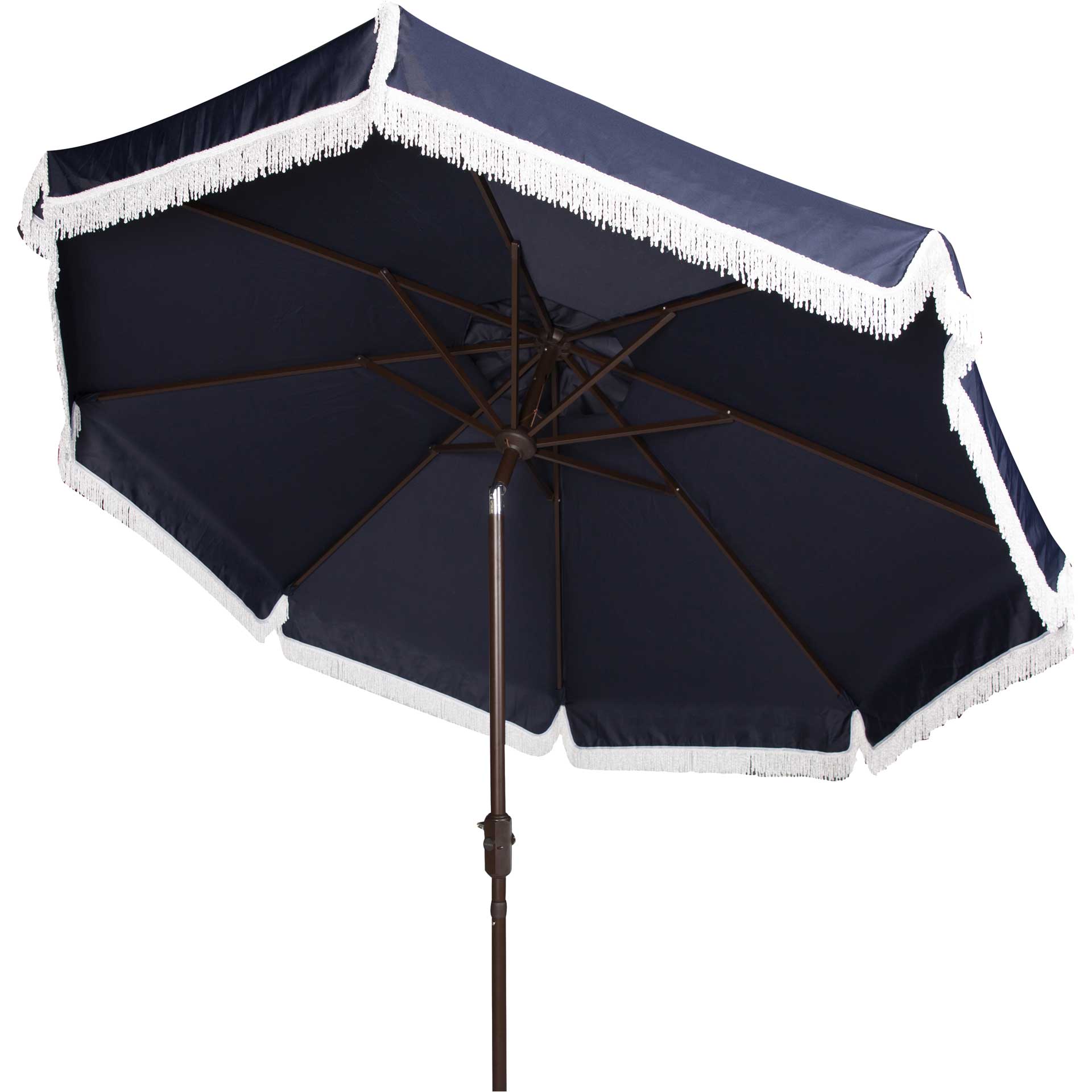 Mika Outdoor Push Button Tilt Umbrella Navy/White