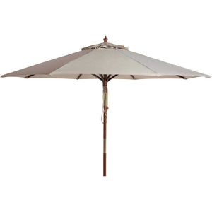 Calico Wooden Outdoor Umbrella Beige