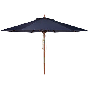 Calico Wooden Outdoor Umbrella Navy