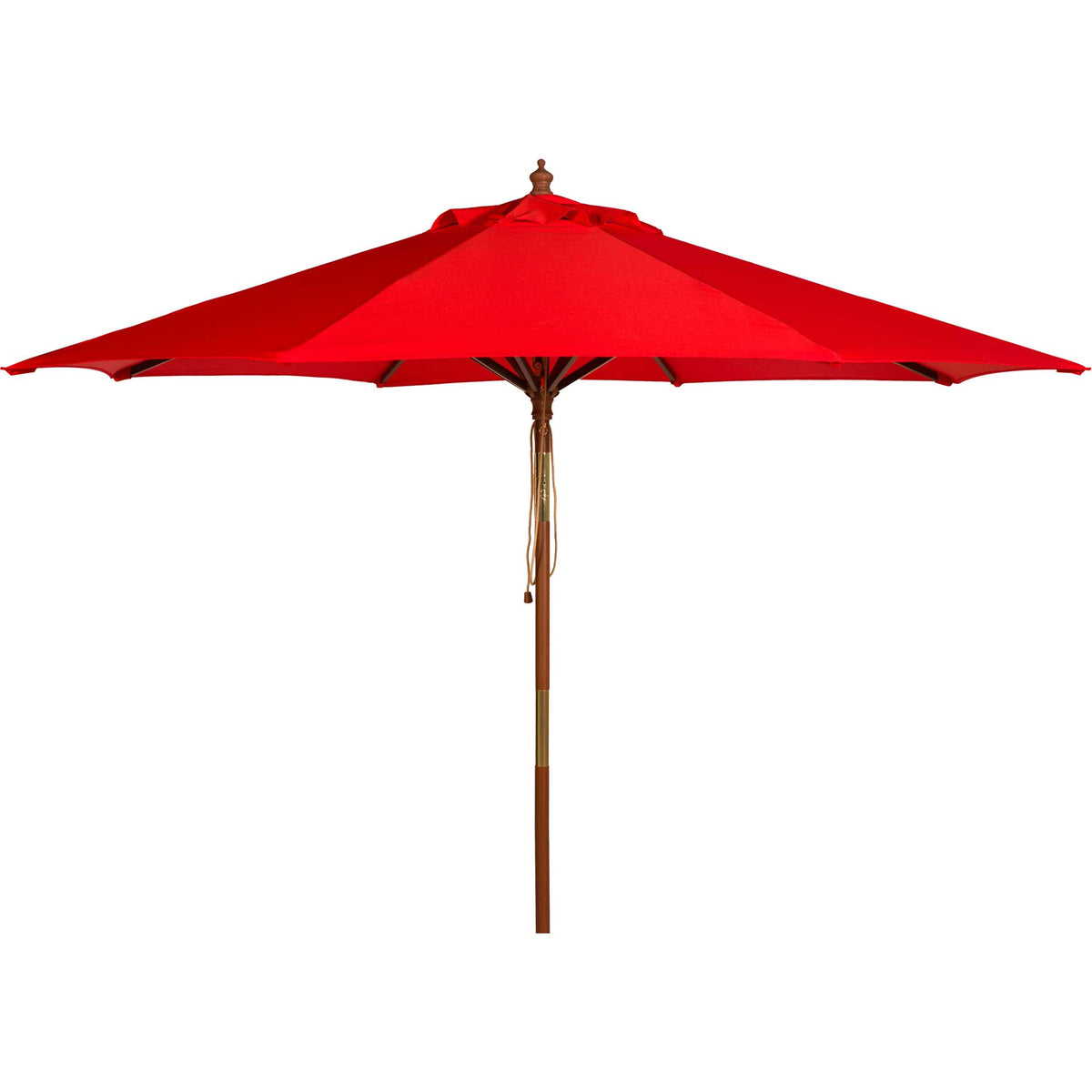 Calico Wooden Outdoor Umbrella Red