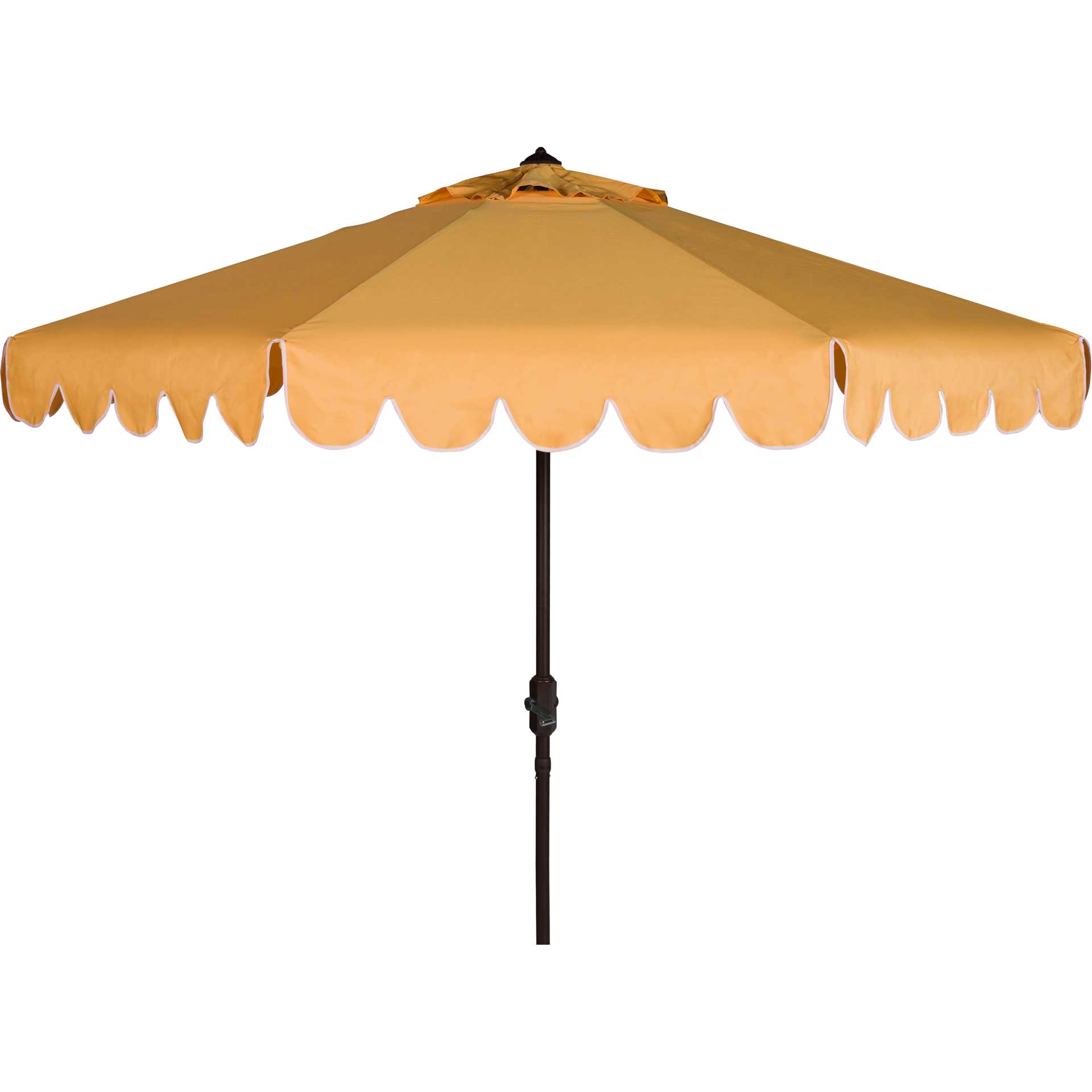 Vela Single Scallop Push Button Tilt Umbrella Yellow/White