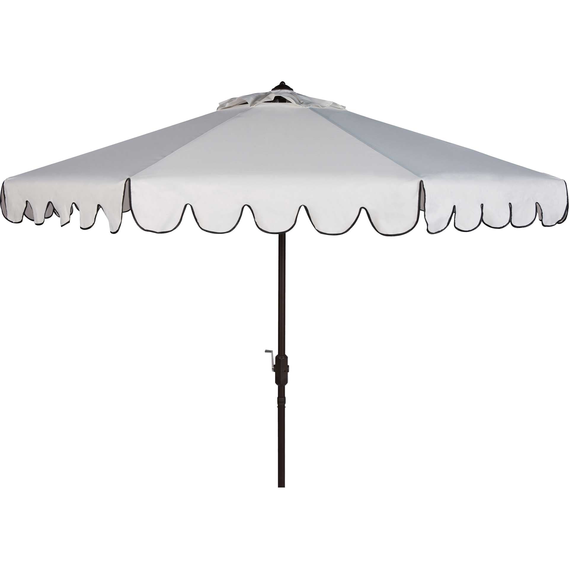 Vela Single Scallop Push Button Tilt Umbrella White/Black