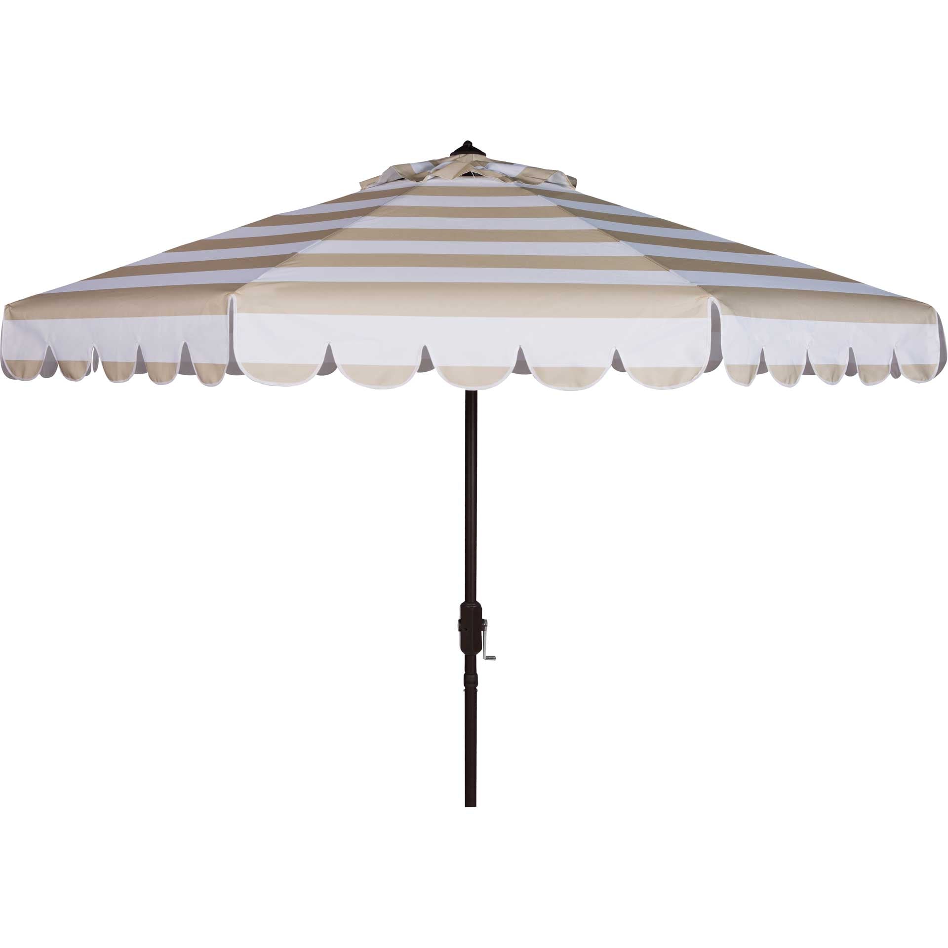 Malakai Single Scallop Push Button Tilt Umbrella Beige/White